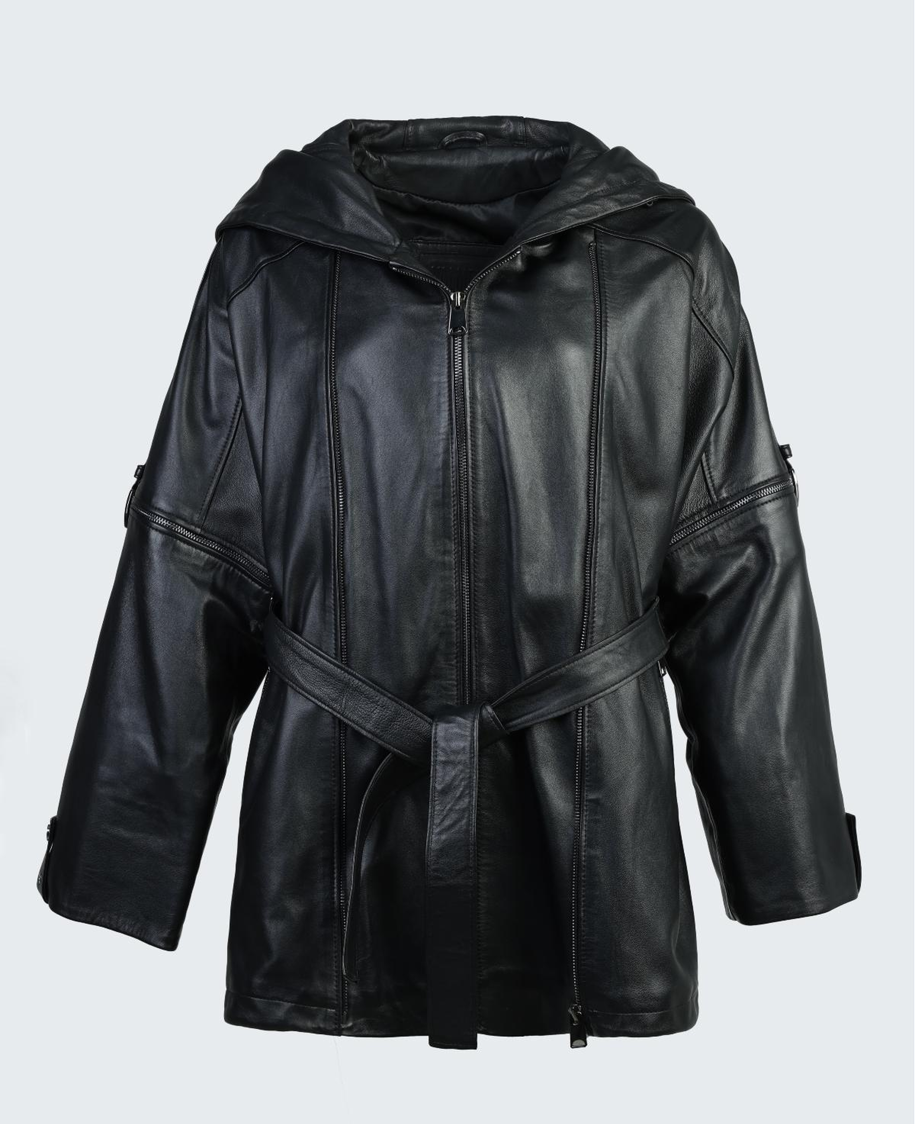 Valmenti Kadın Hakiki Deri Siyah Deri Mont