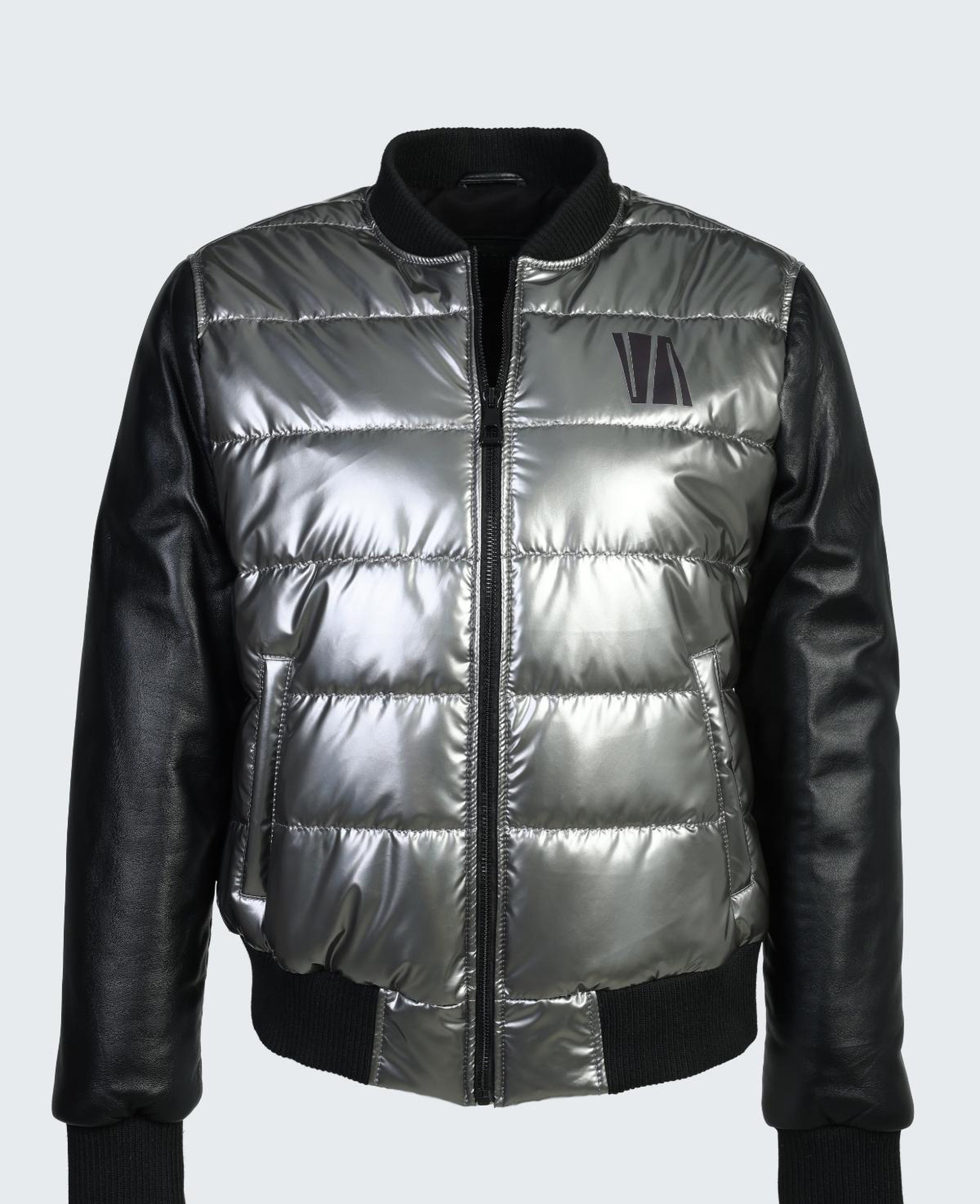 Valmenti Kadın Deri & Tekstil Gri Deri Mont