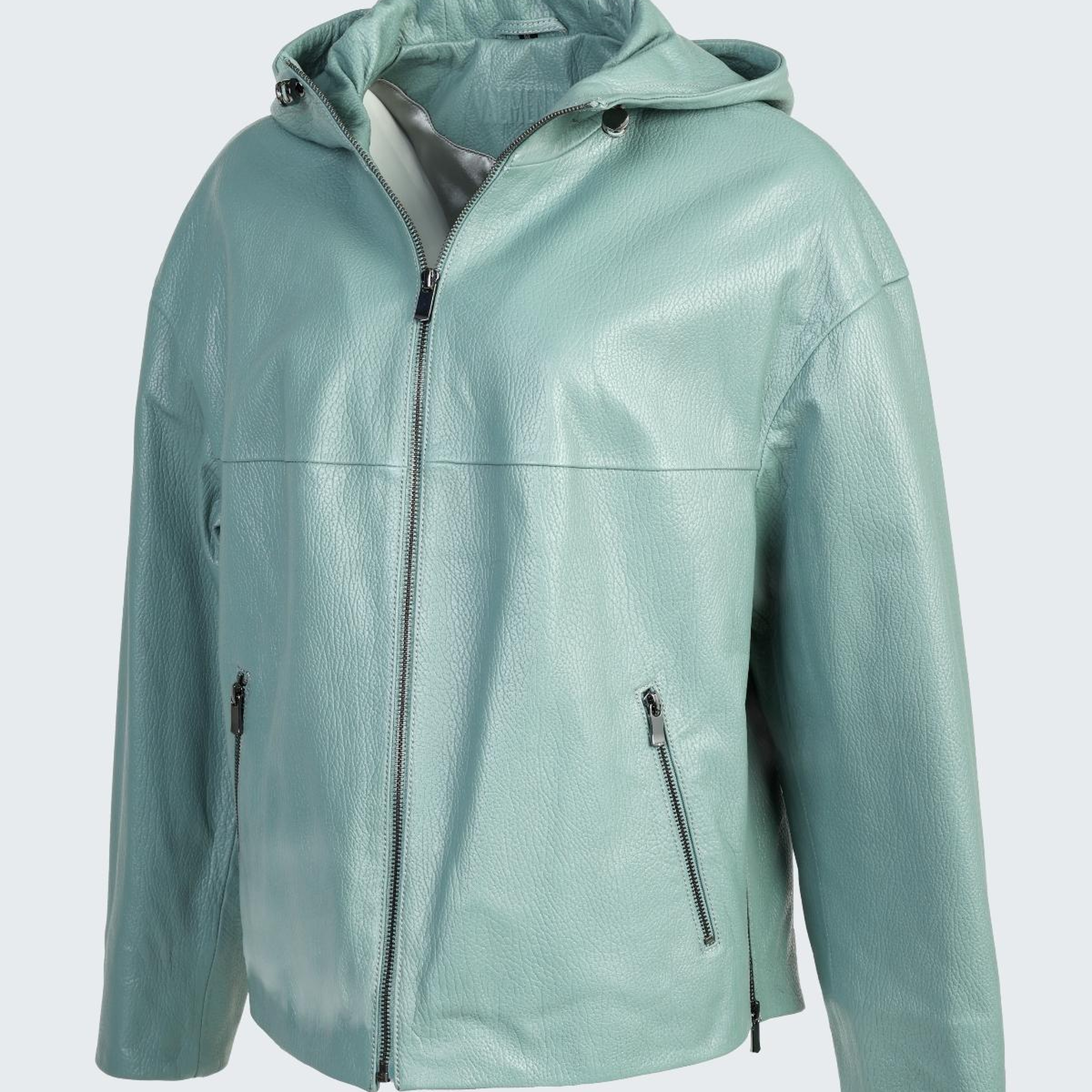 Valmenti Kadın Hakiki Deri Su Yeşili Deri Mont