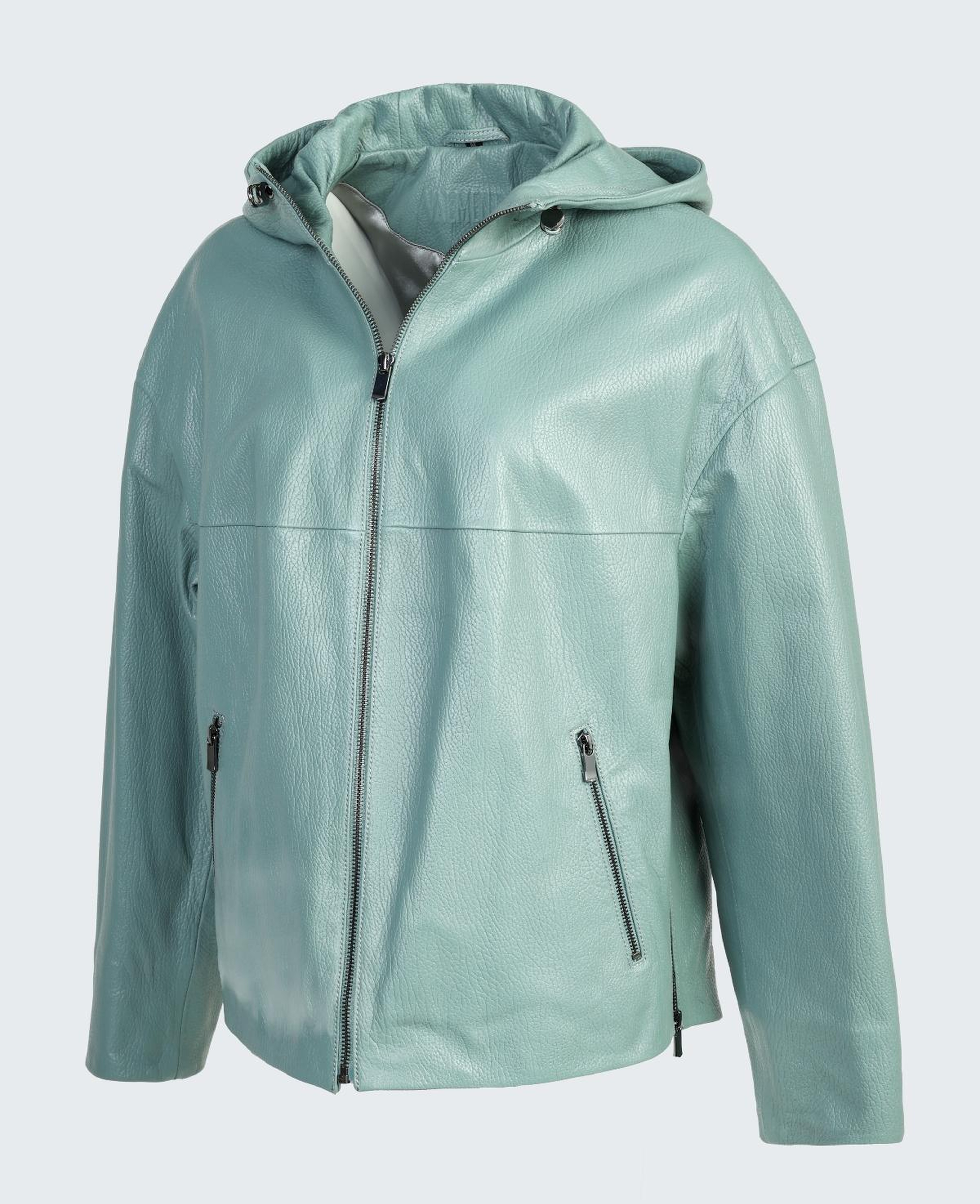 Valmenti Kadın Hakiki Deri Su Yeşili Deri Mont