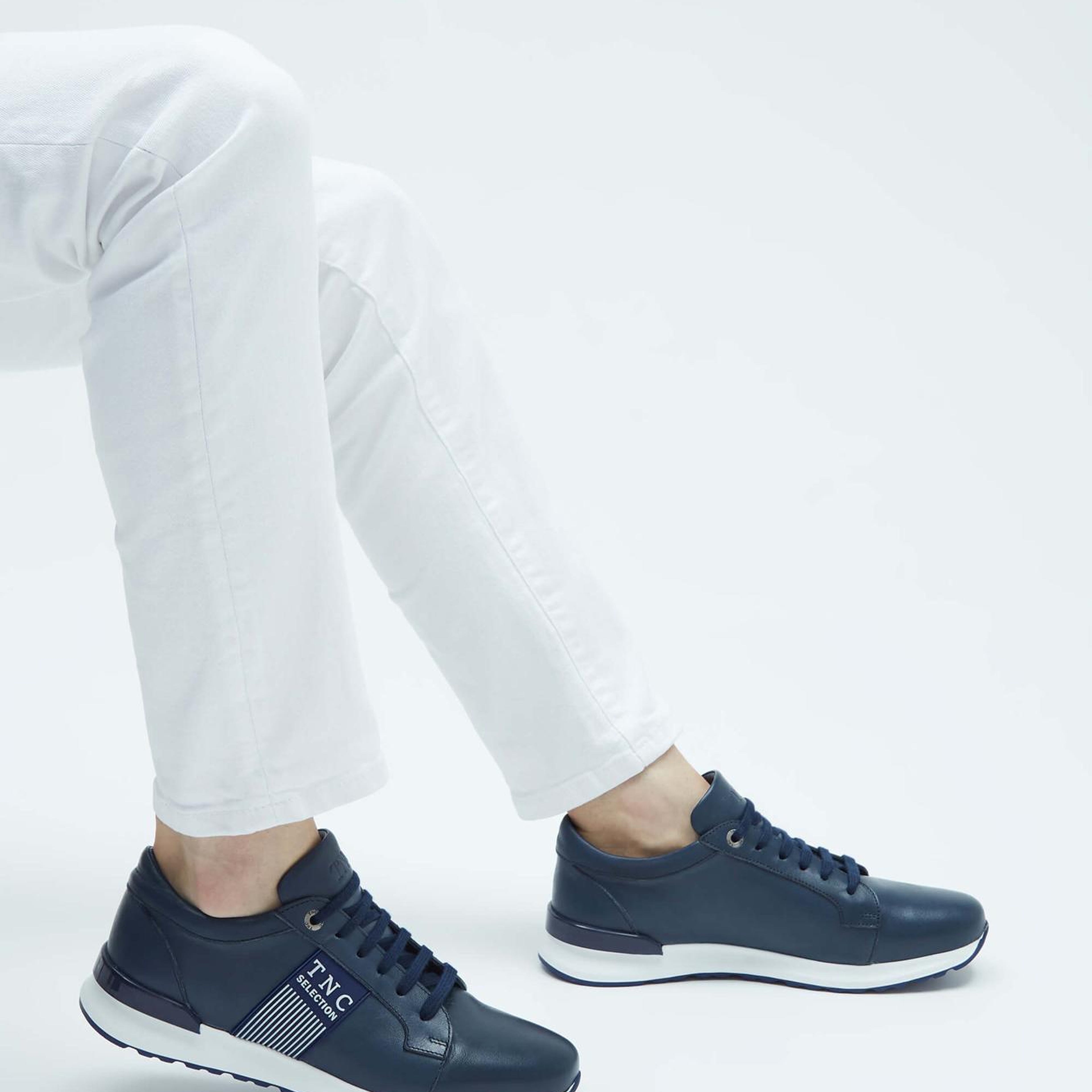 Tamer Tanca Erkek Hakiki Deri Lacivert Sneakers & Spor Ayakkabı