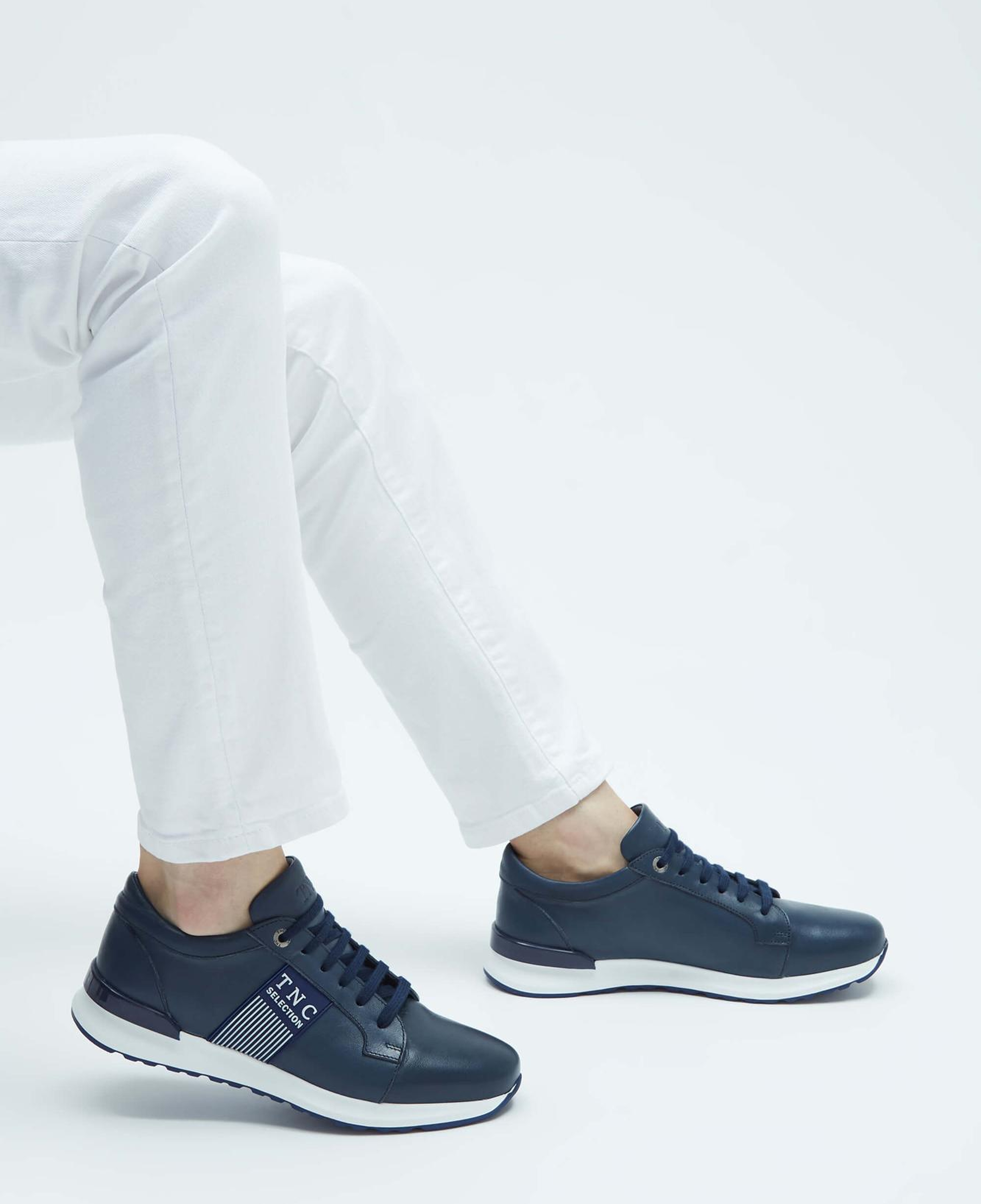 Tamer Tanca Erkek Hakiki Deri Lacivert Sneakers & Spor Ayakkabı