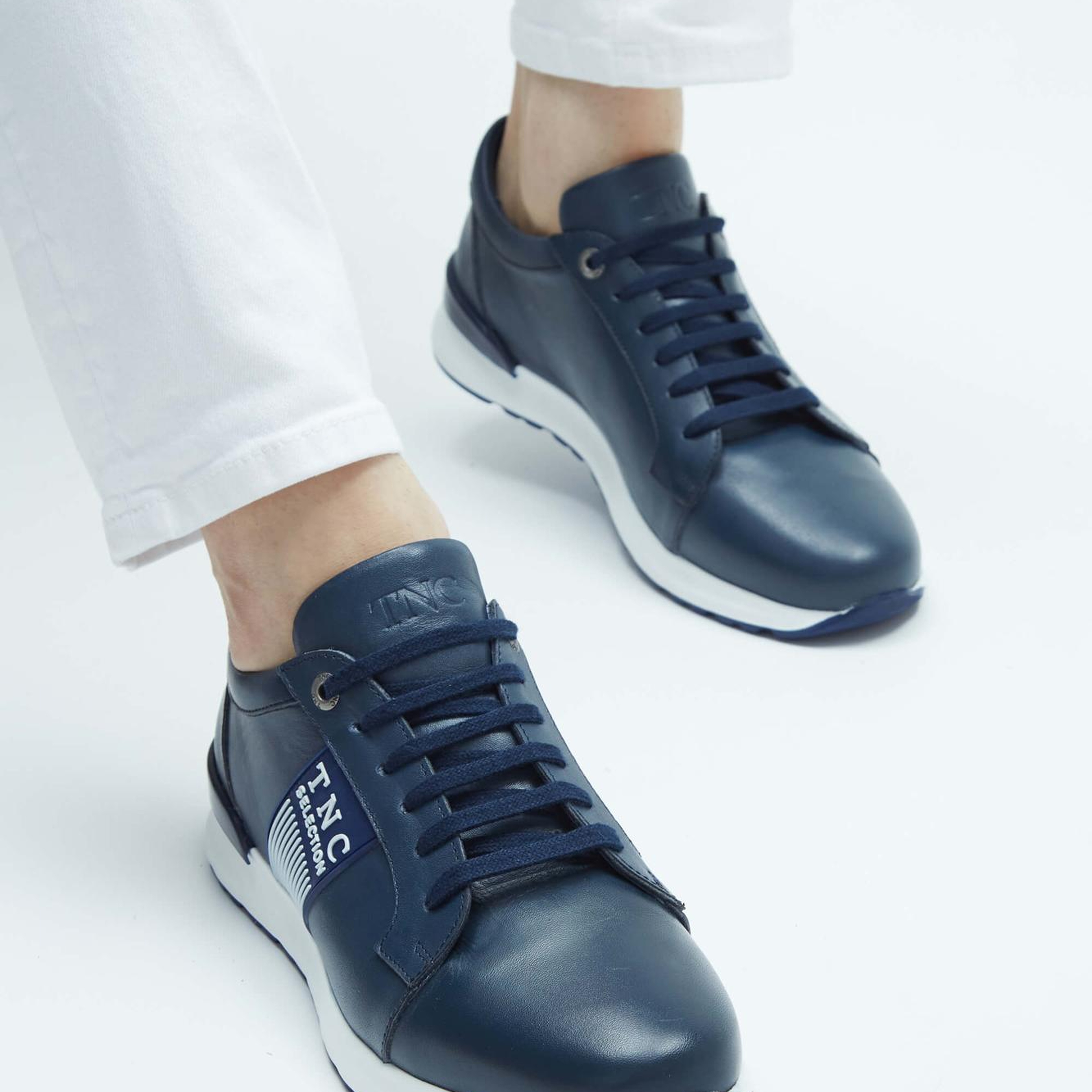 Tamer Tanca Erkek Hakiki Deri Lacivert Sneakers & Spor Ayakkabı