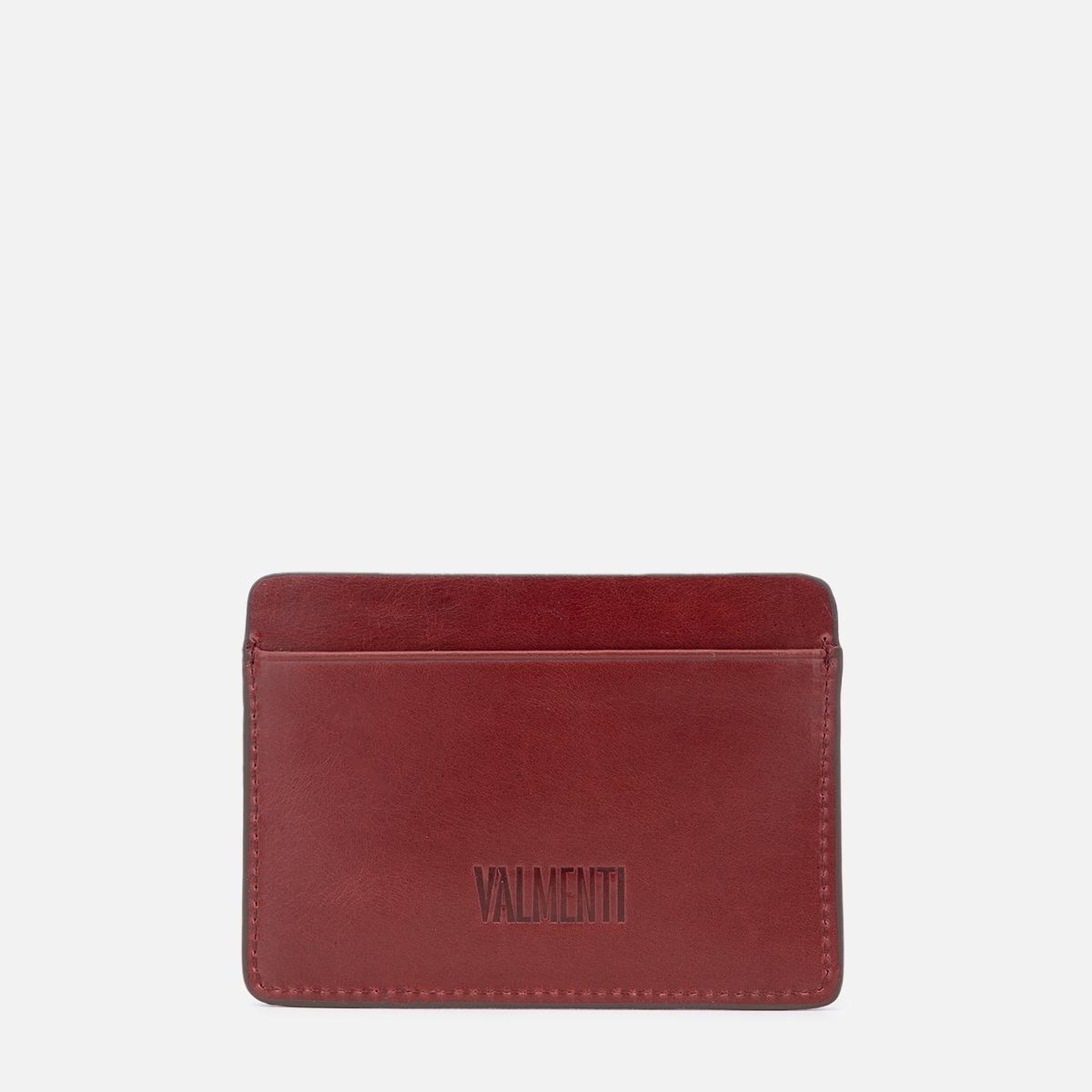 Valmenti Unisex Hakiki Deri Bordo Kartlık