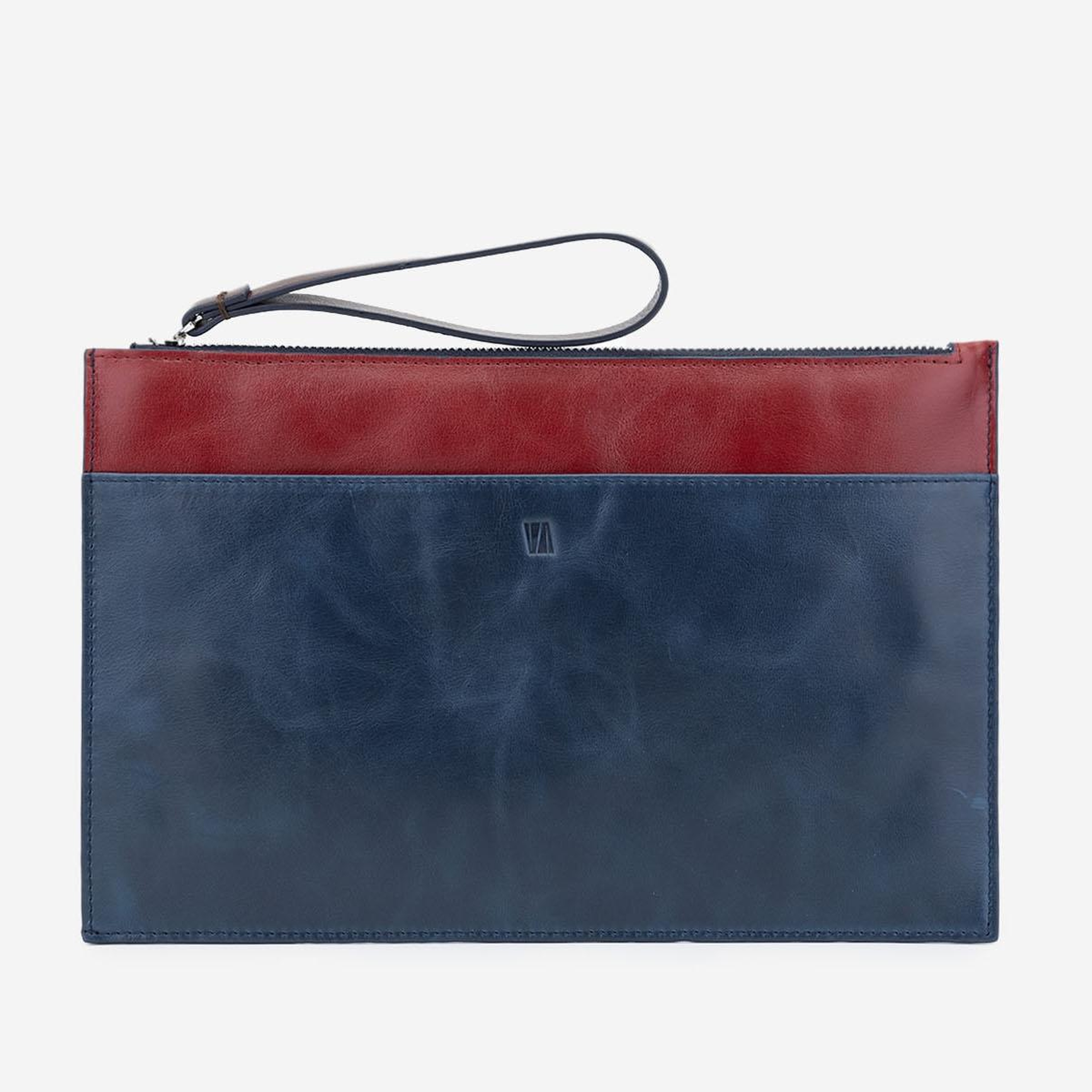 Valmenti Unisex Hakiki Deri Lacivert El Çantası