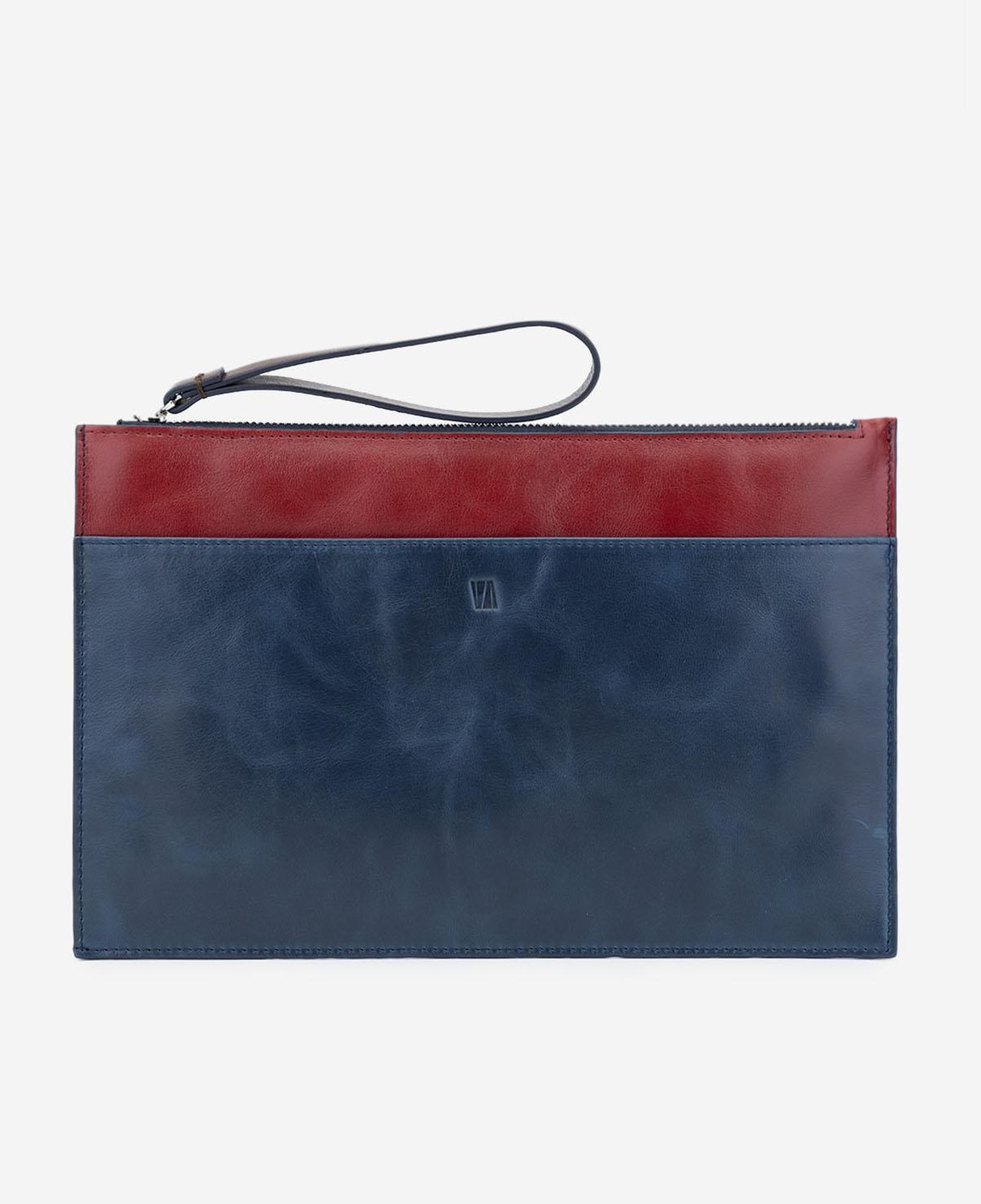 Valmenti Unisex Hakiki Deri Lacivert El Çantası