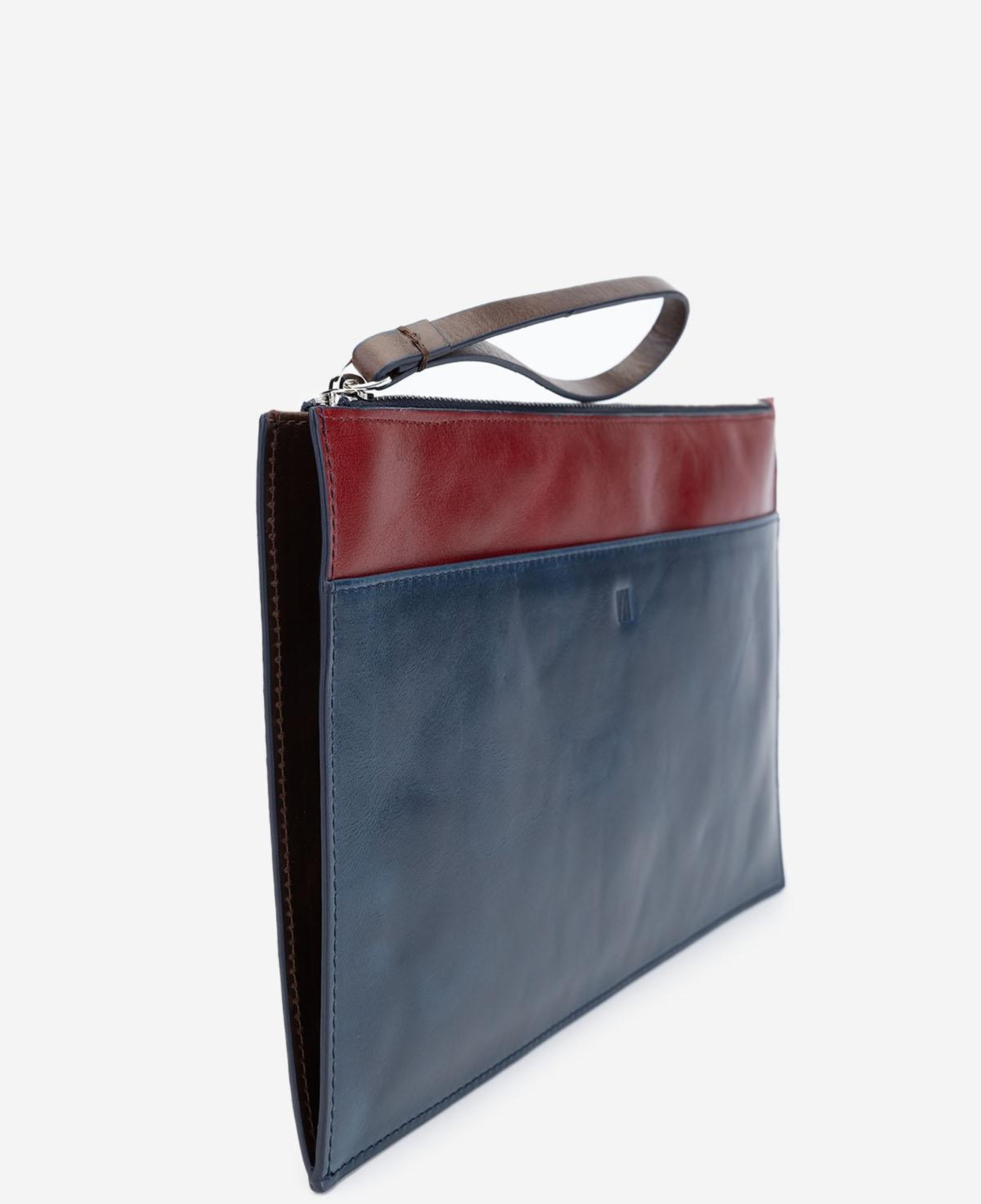 Valmenti Unisex Hakiki Deri Lacivert El Çantası