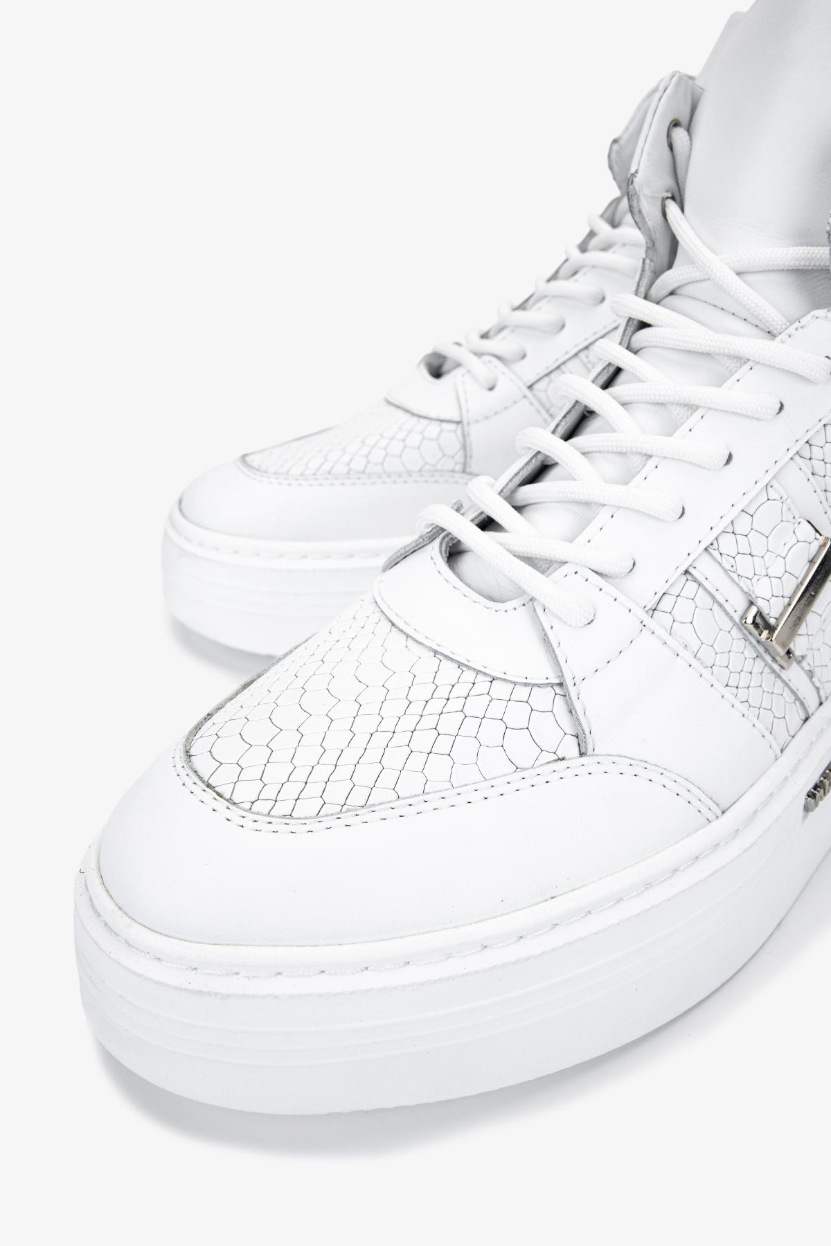 Valmenti Erkek Hakiki Deri Beyaz Casual Bot