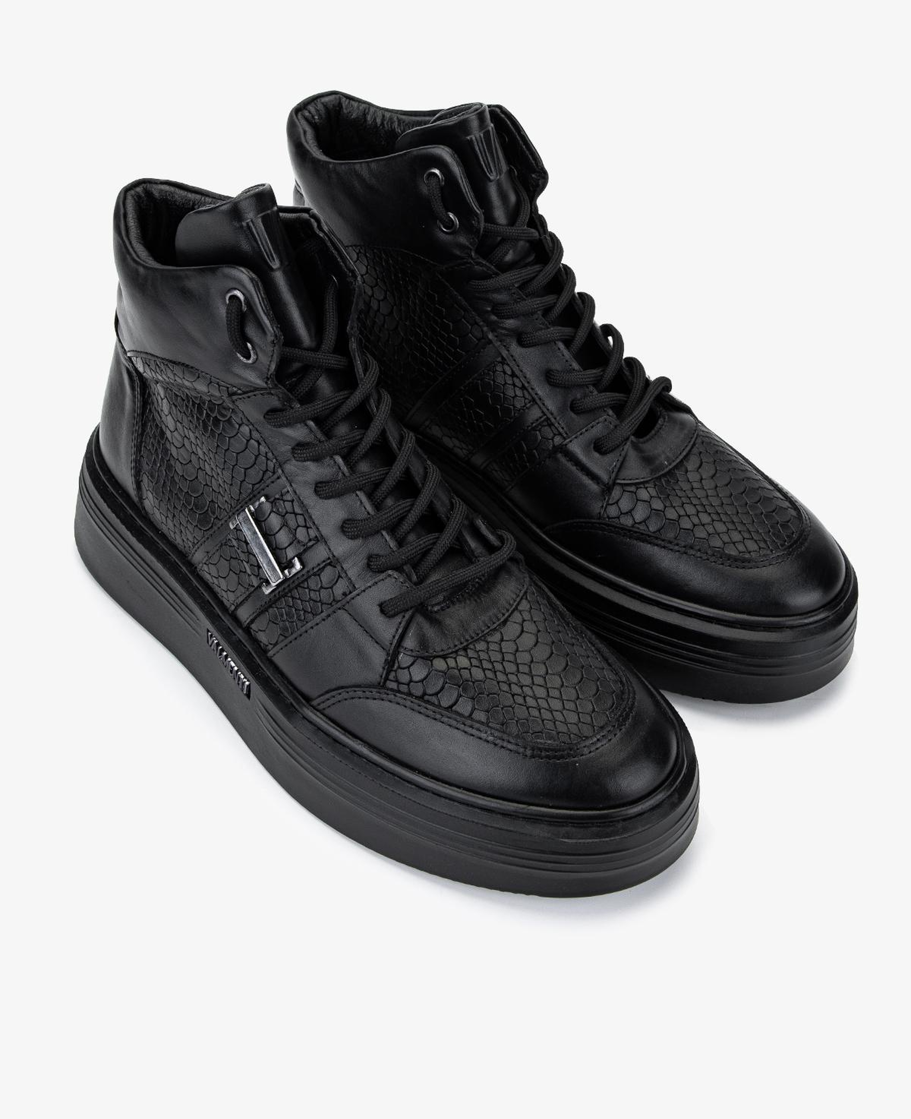 Valmenti Erkek Hakiki Deri Siyah Casual Bot