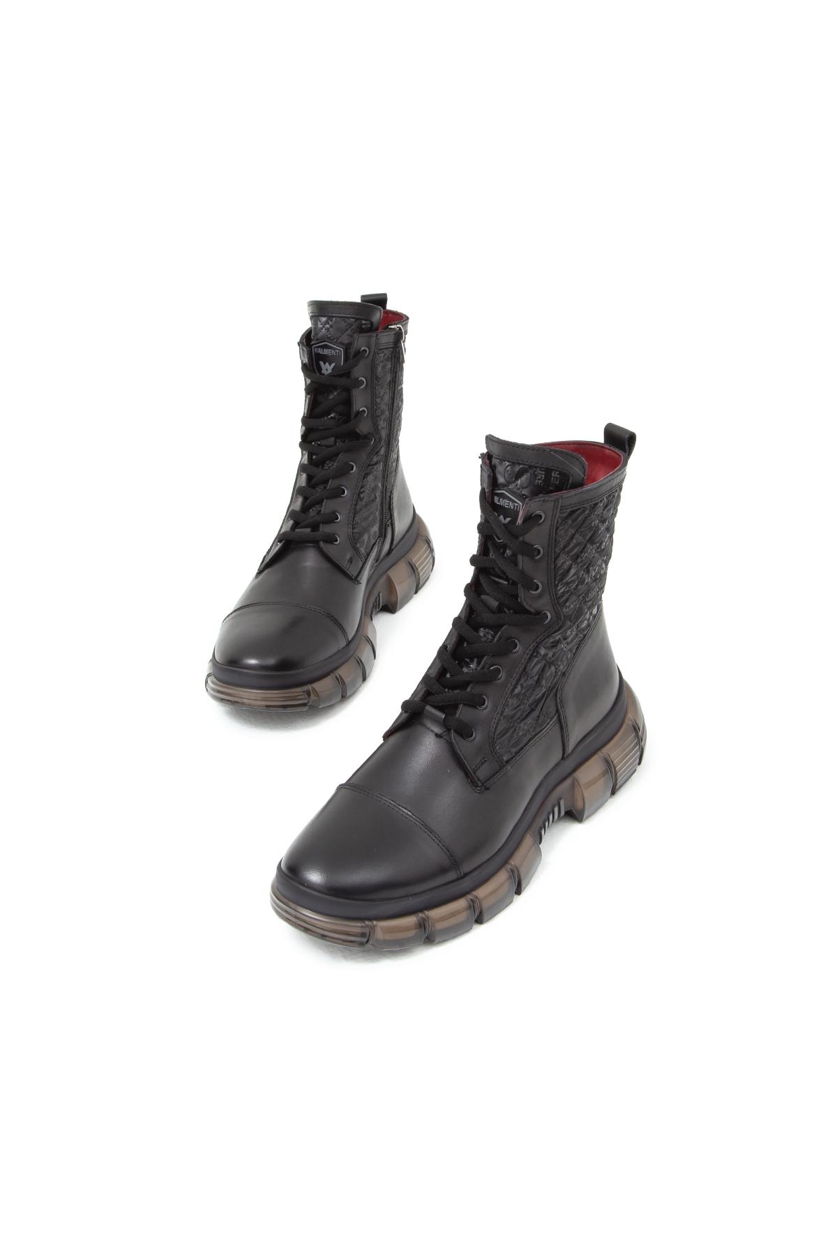 Valmenti Erkek Hakiki Deri Siyah Casual Bot