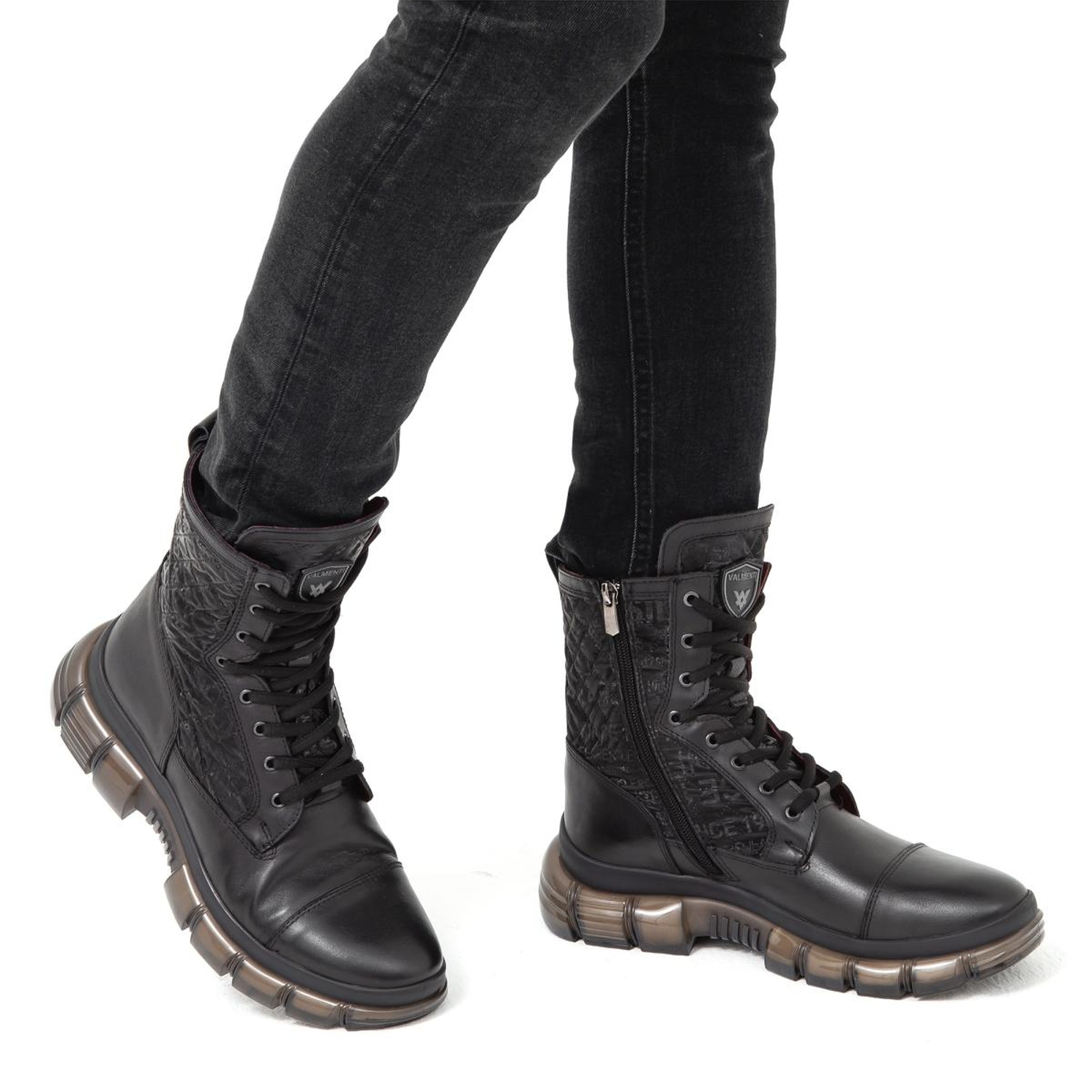 Valmenti Erkek Hakiki Deri Siyah Casual Bot