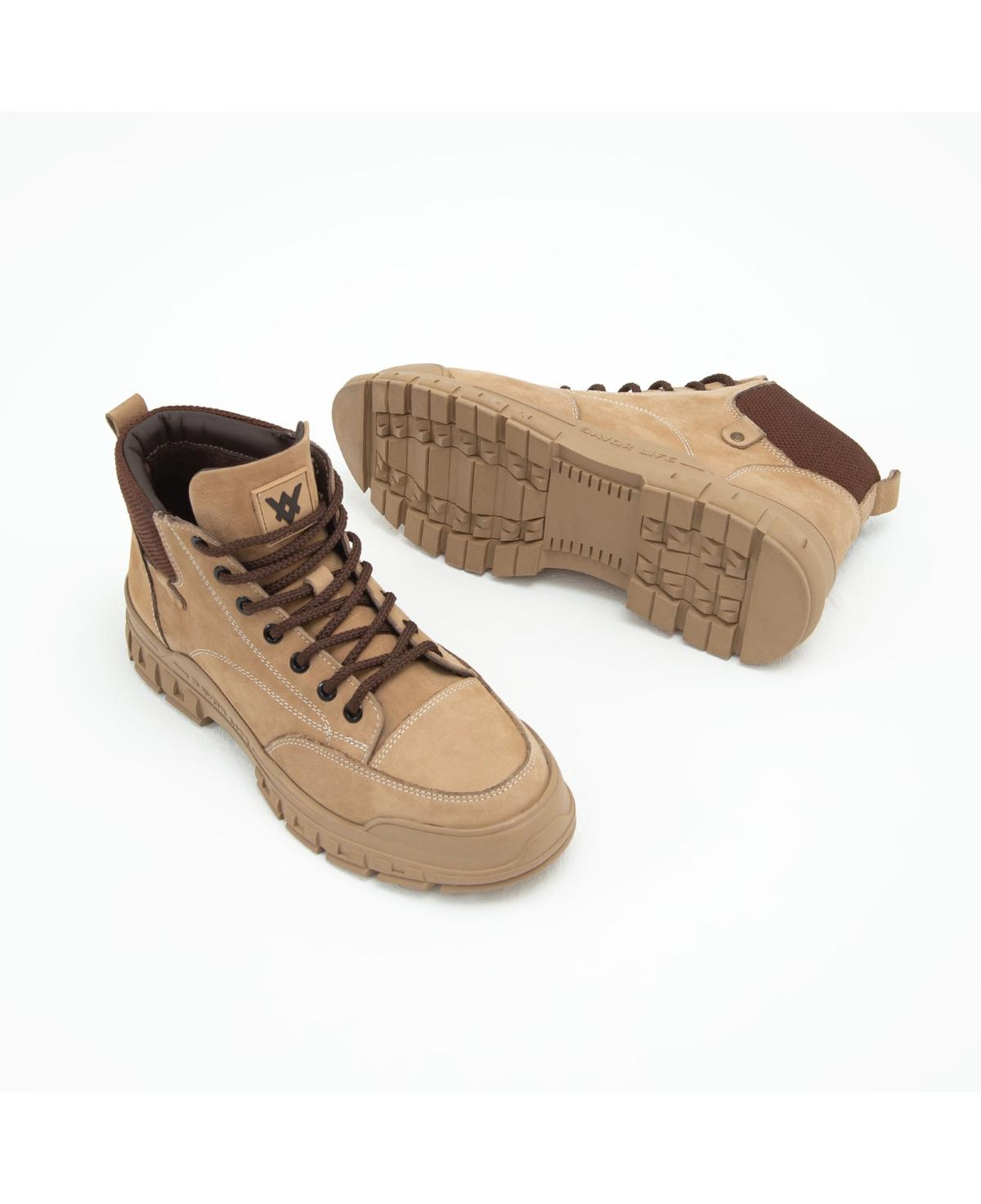 Valmenti Erkek Hakiki Deri Bej Casual Bot