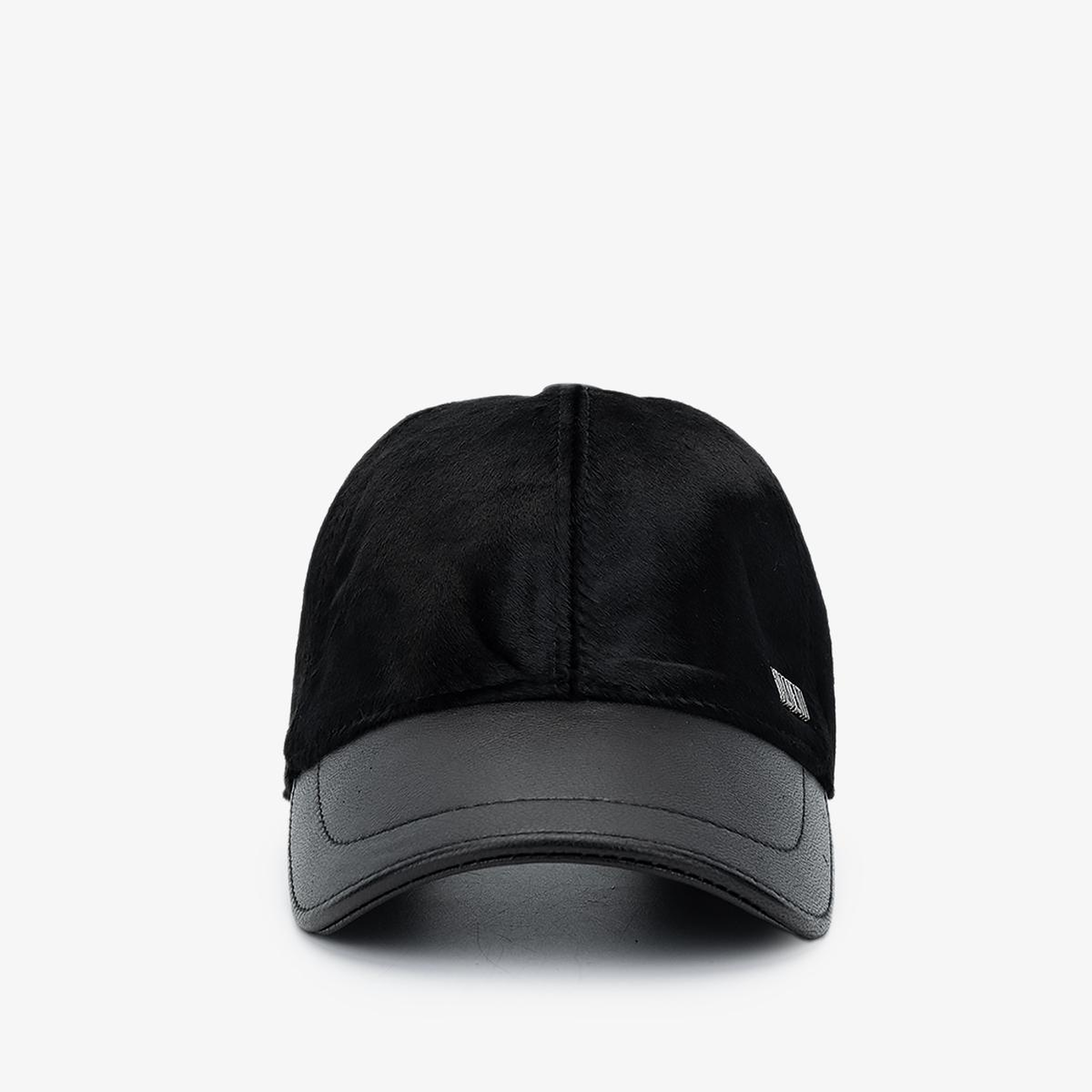 Valmenti Erkek Deri & Tekstil Siyah Şapka