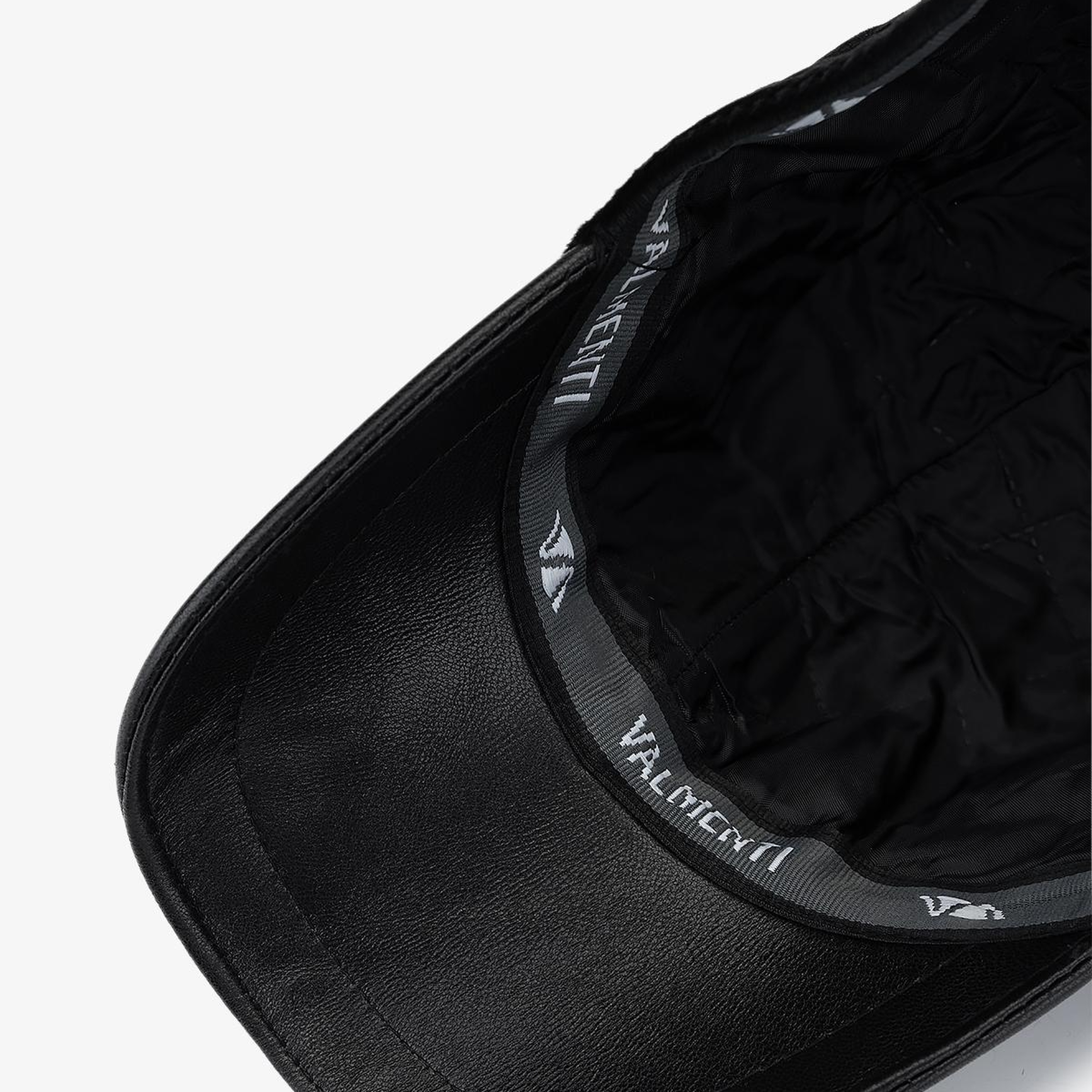 Valmenti Erkek Deri & Tekstil Siyah Şapka