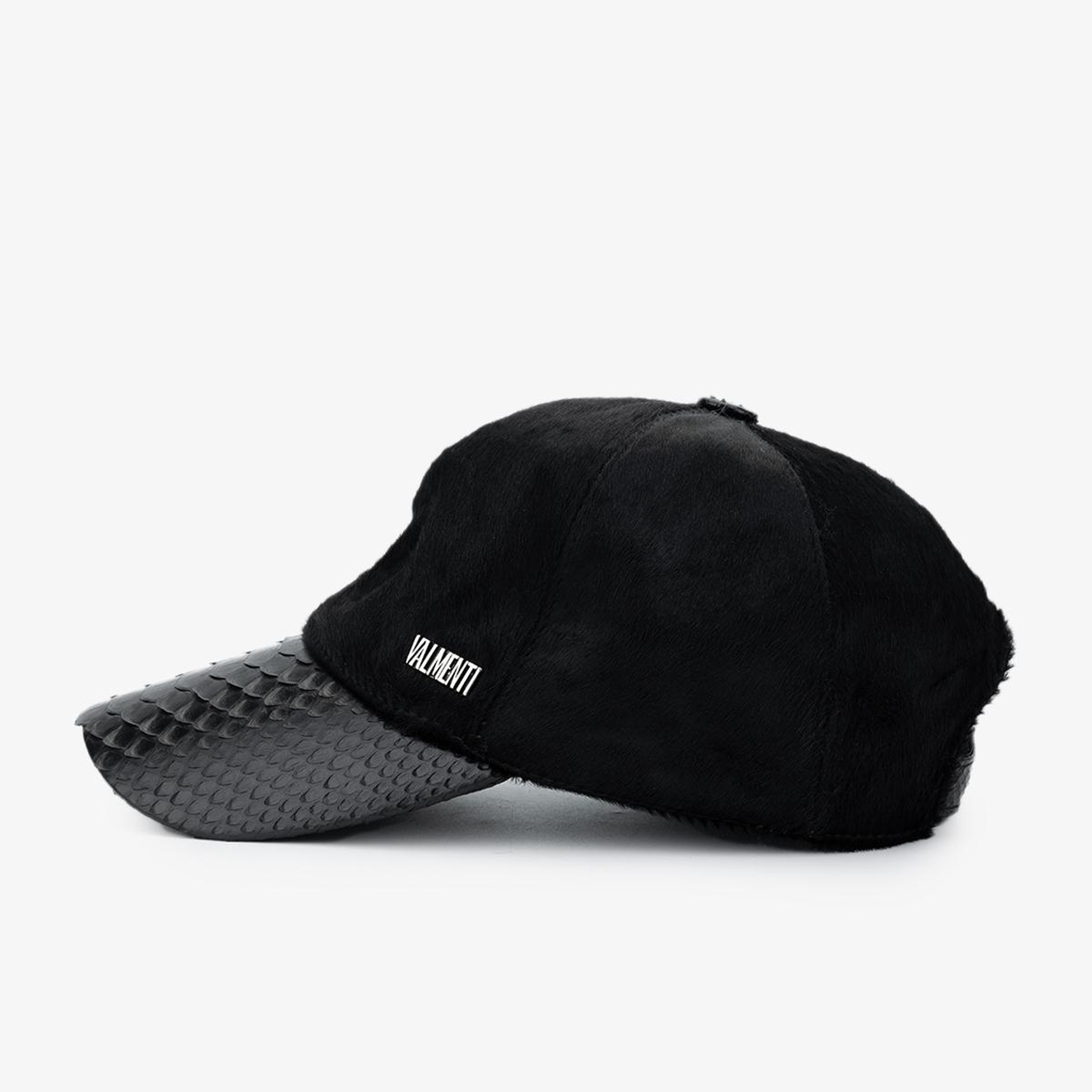 Valmenti Erkek Deri & Tekstil Siyah Şapka