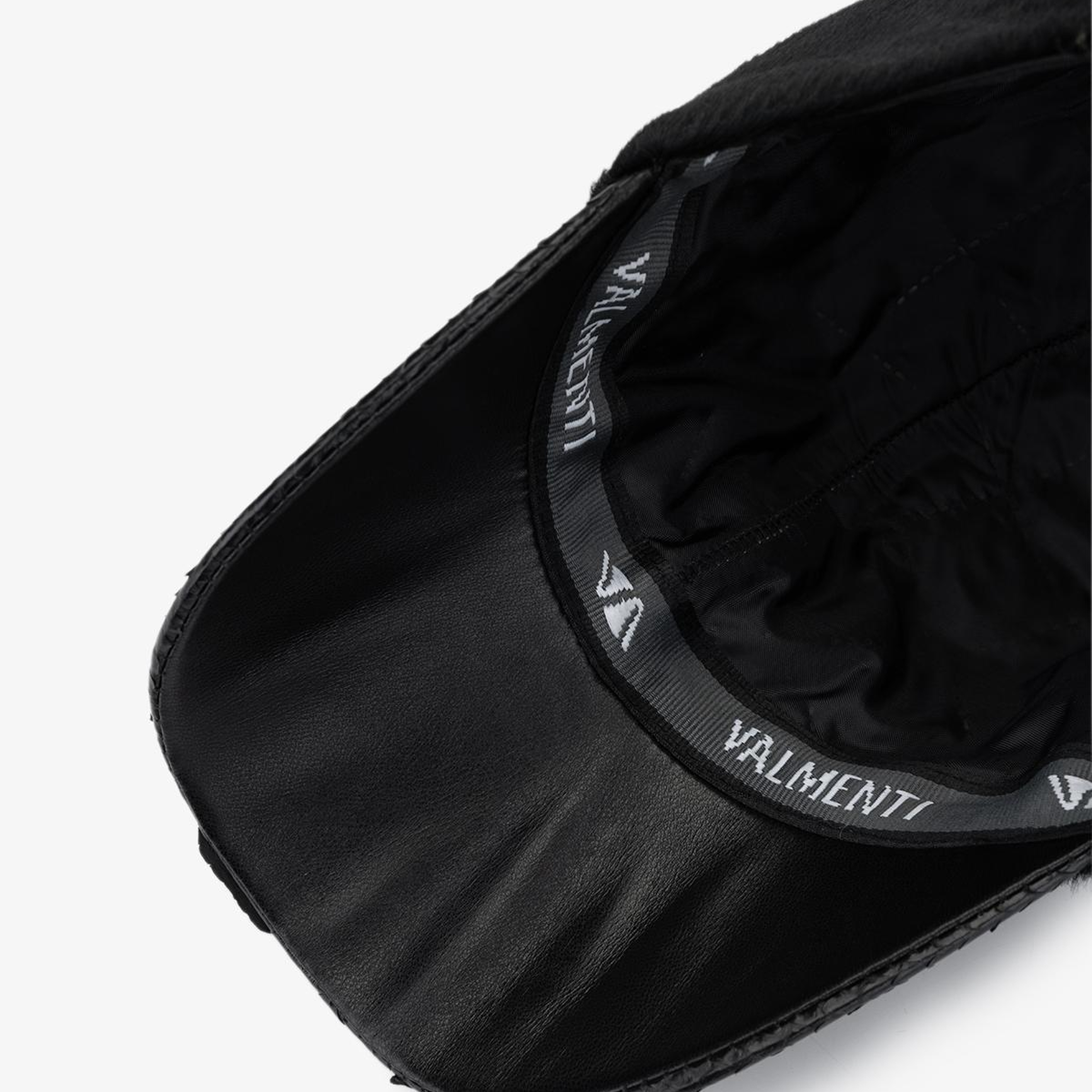 Valmenti Erkek Deri & Tekstil Siyah Şapka