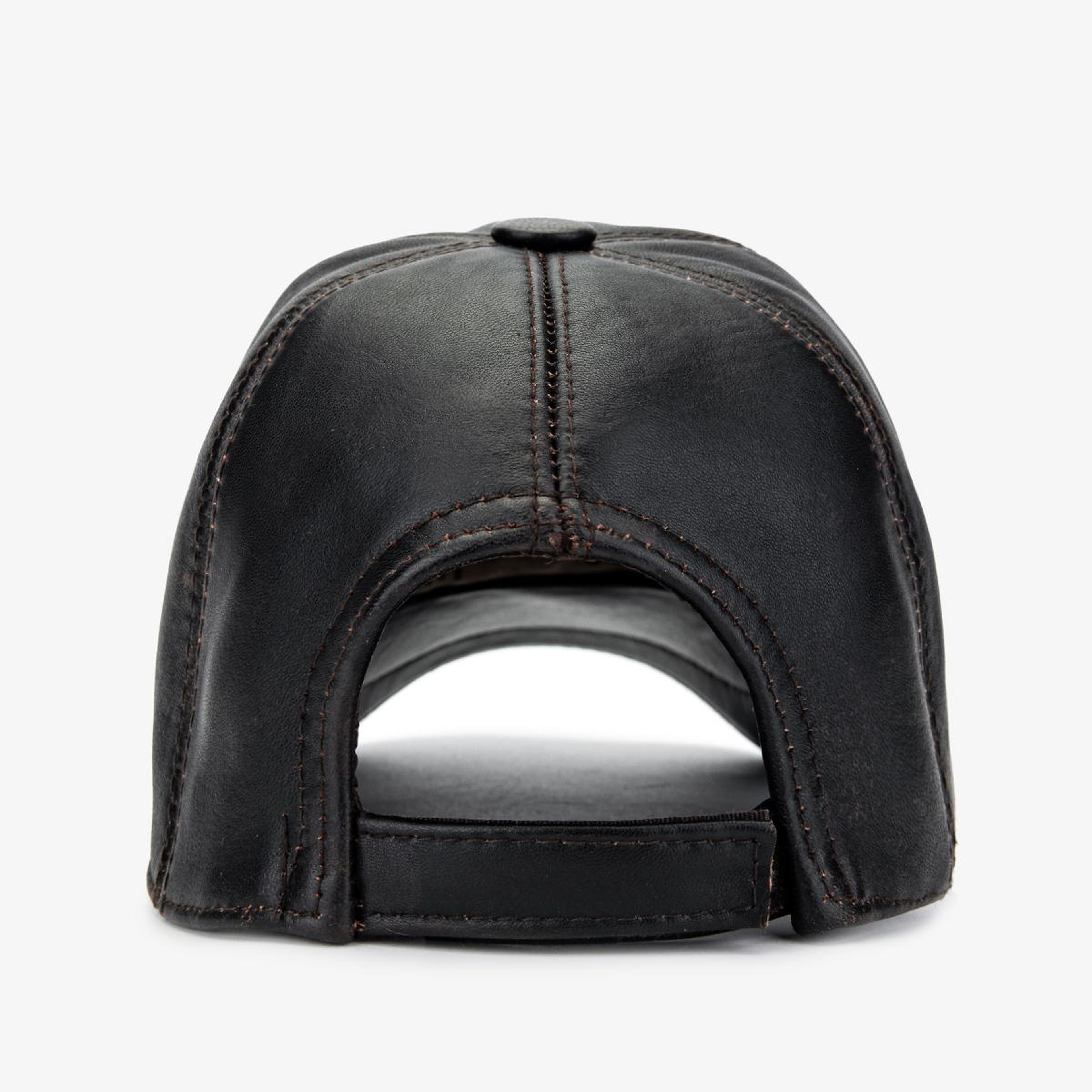 Valmenti Erkek Hakiki Deri Siyah Beyzbol Şapka