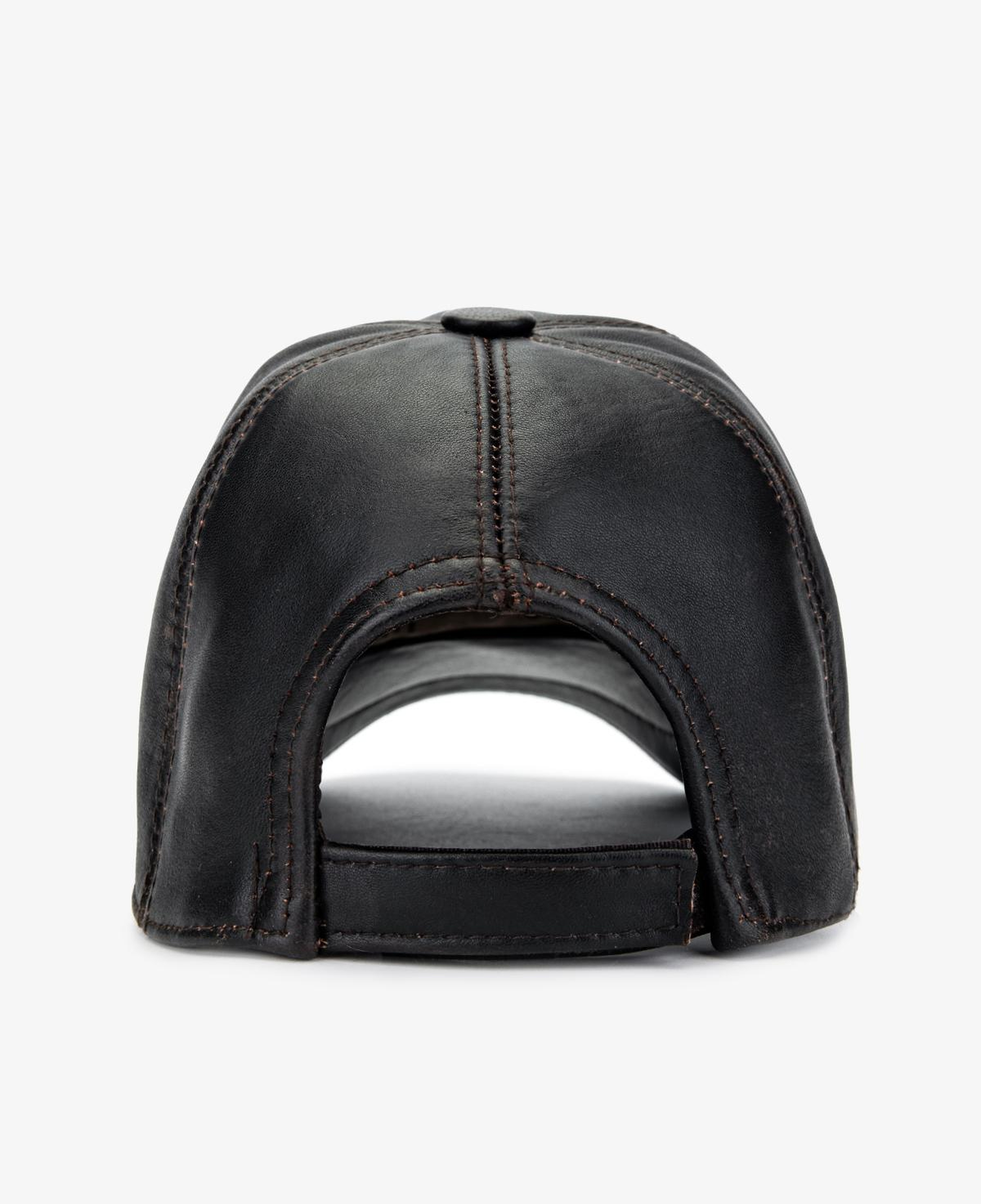Valmenti Erkek Hakiki Deri Siyah Beyzbol Şapka