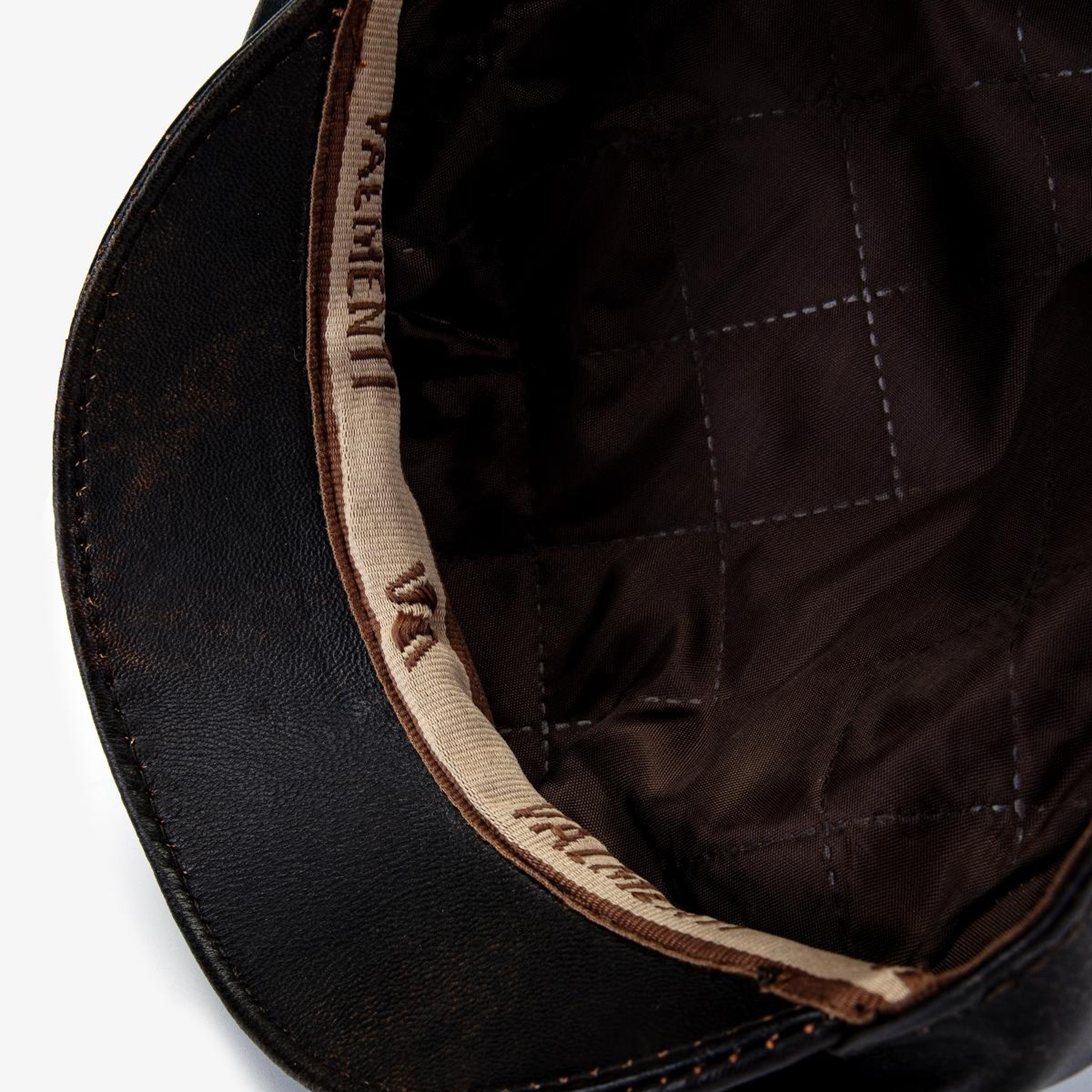 Valmenti Erkek Hakiki Deri Siyah Şapka