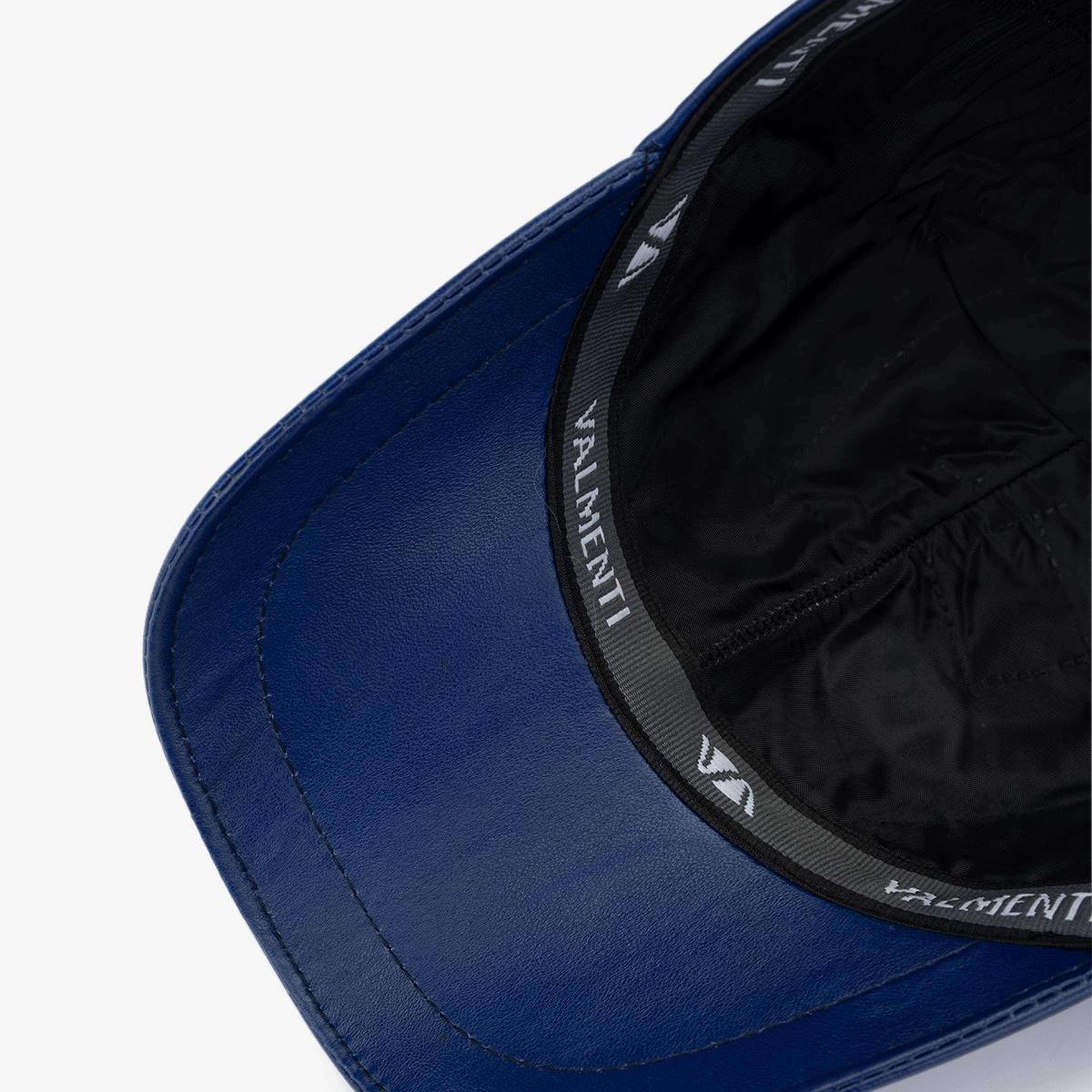 Valmenti Erkek Hakiki Deri Saks Mavi Şapka