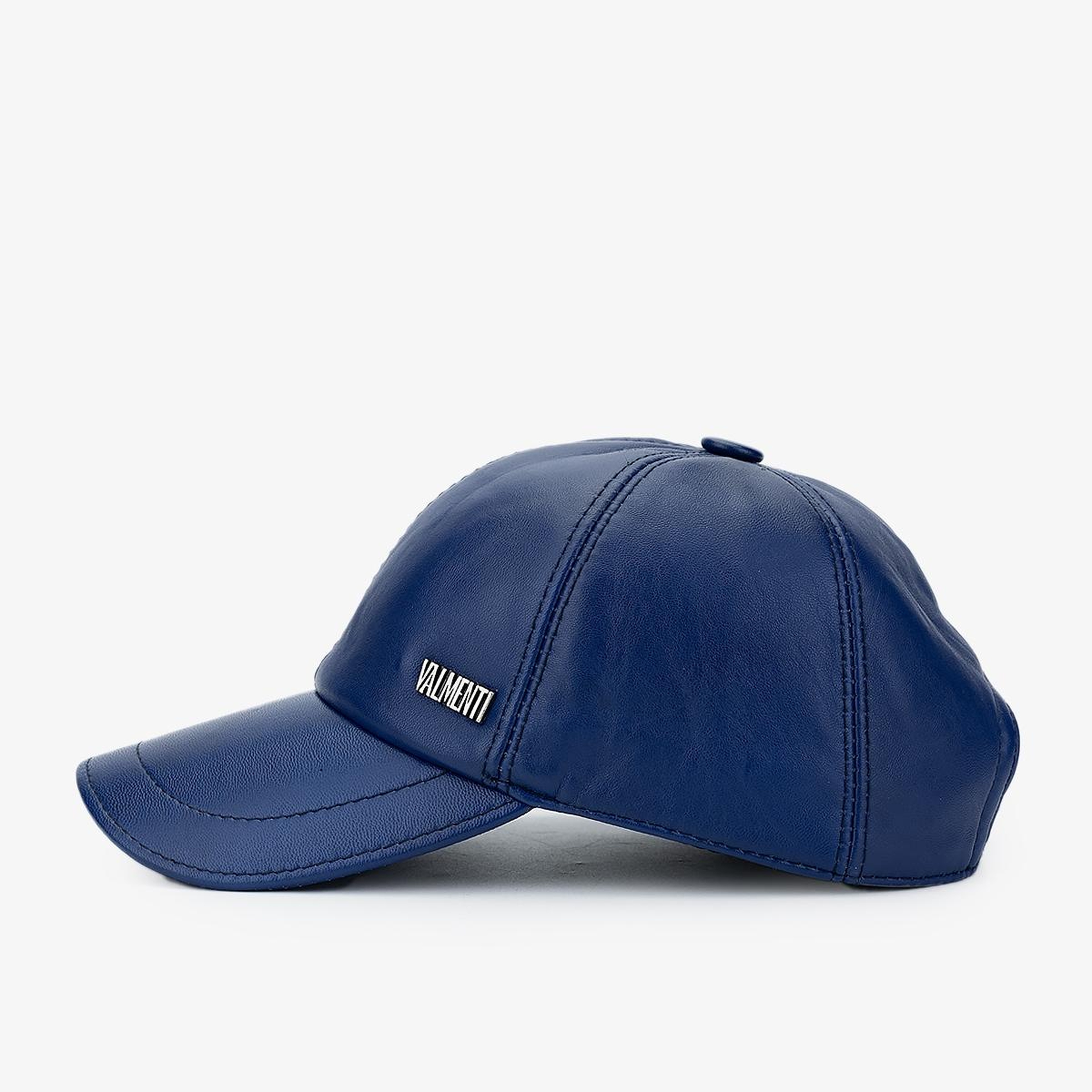 Valmenti Erkek Hakiki Deri Saks Mavi Şapka