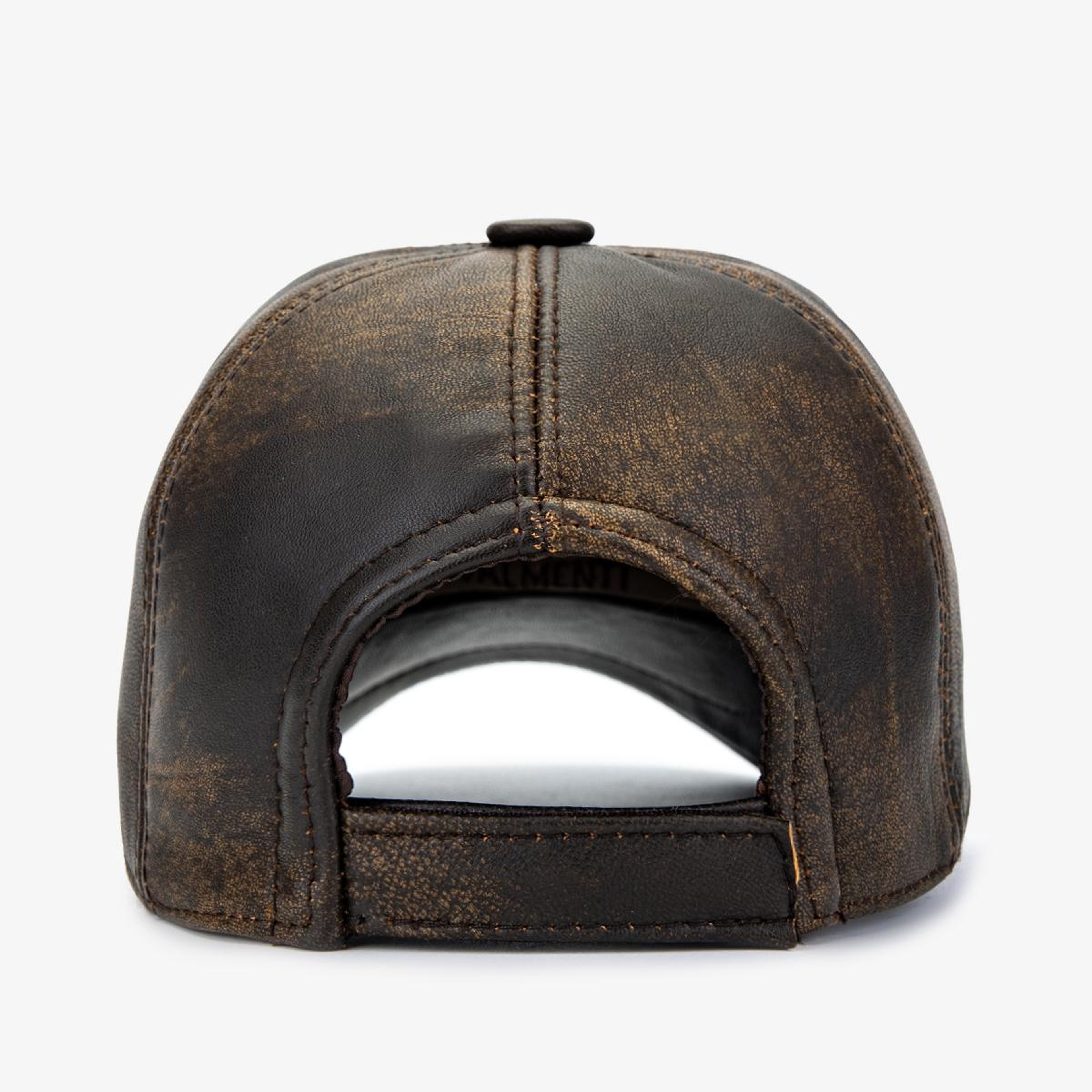 Valmenti Erkek Hakiki Deri Kahverengi Beyzbol Şapka