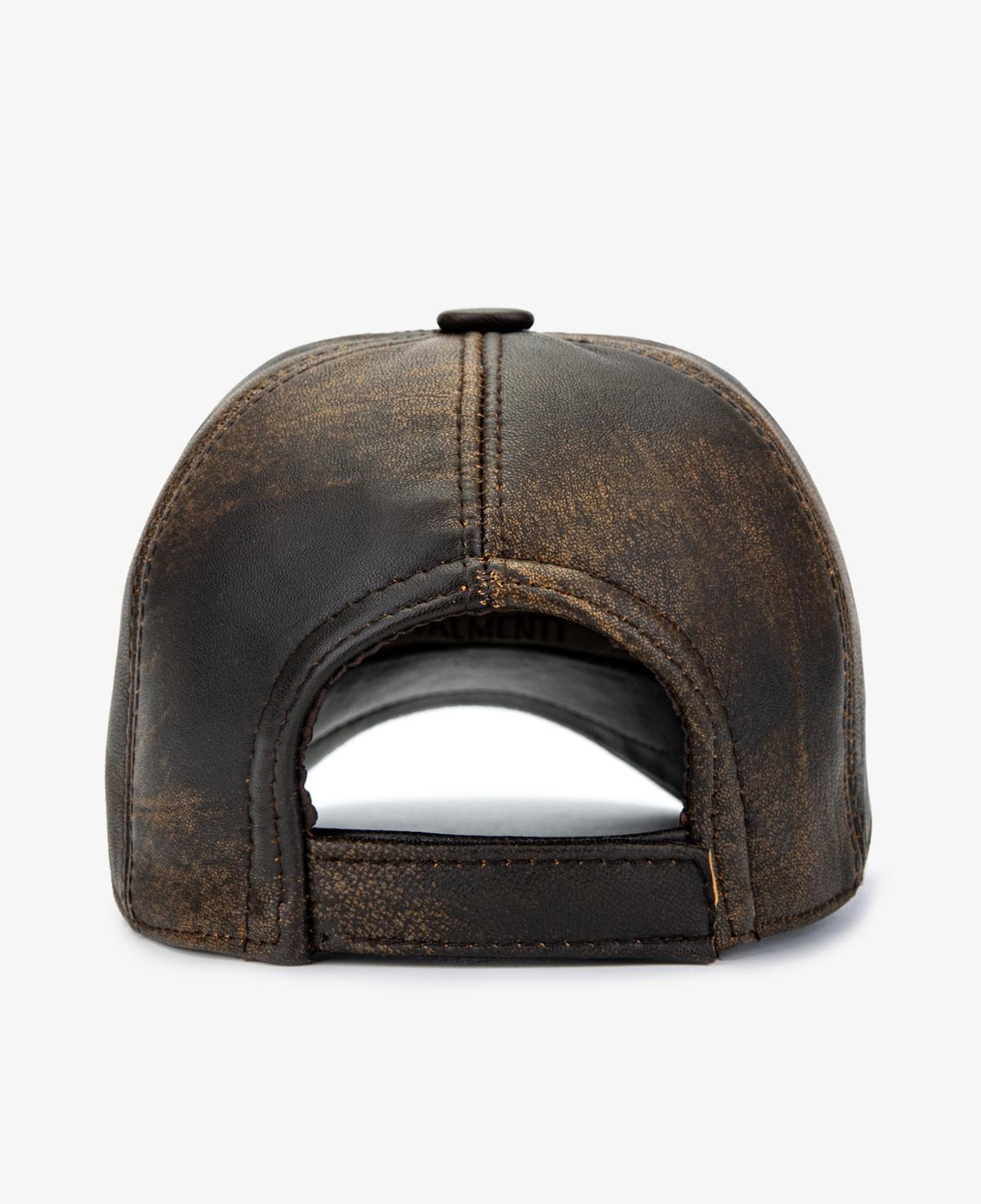 Valmenti Erkek Hakiki Deri Kahverengi Beyzbol Şapka