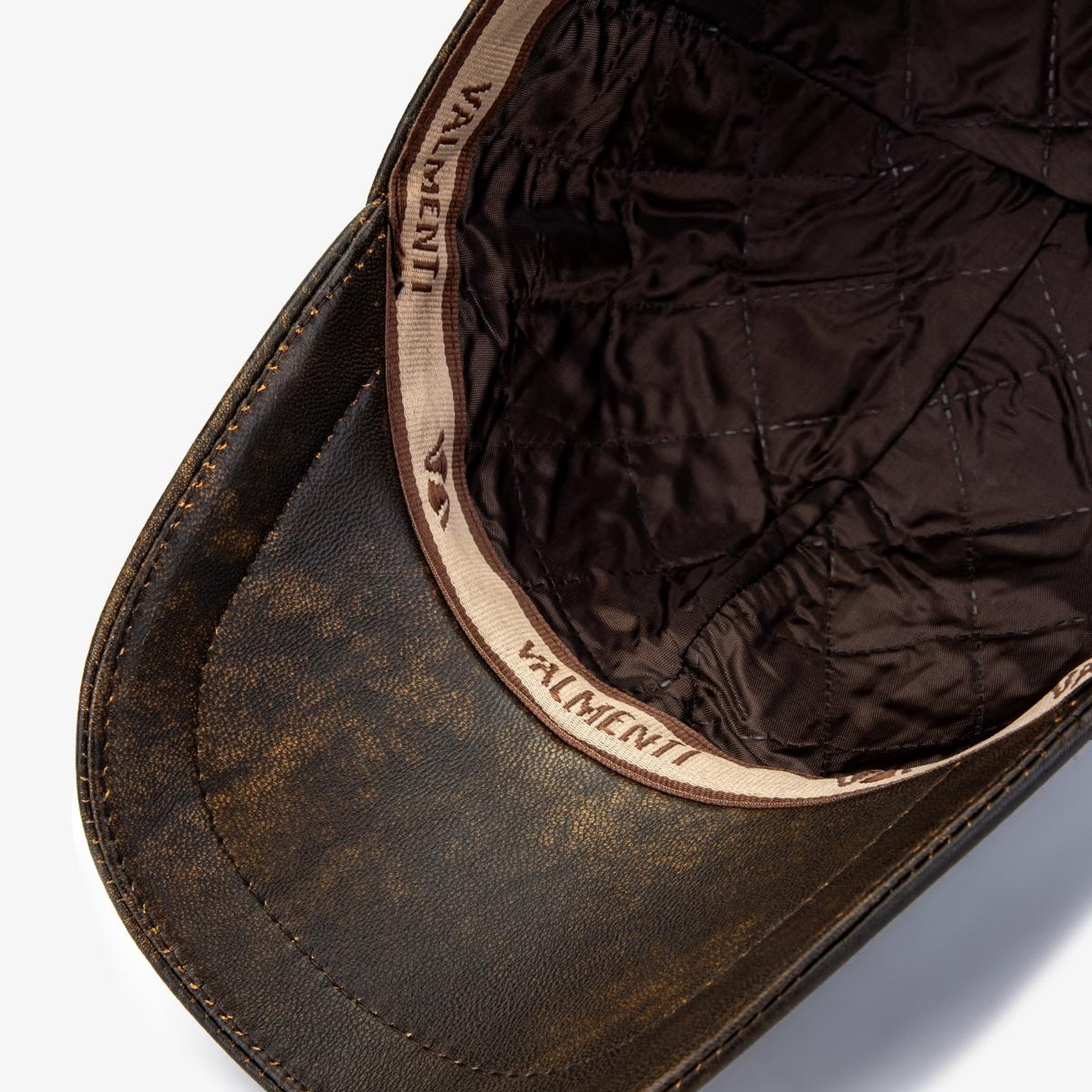 Valmenti Erkek Hakiki Deri Kahverengi Beyzbol Şapka