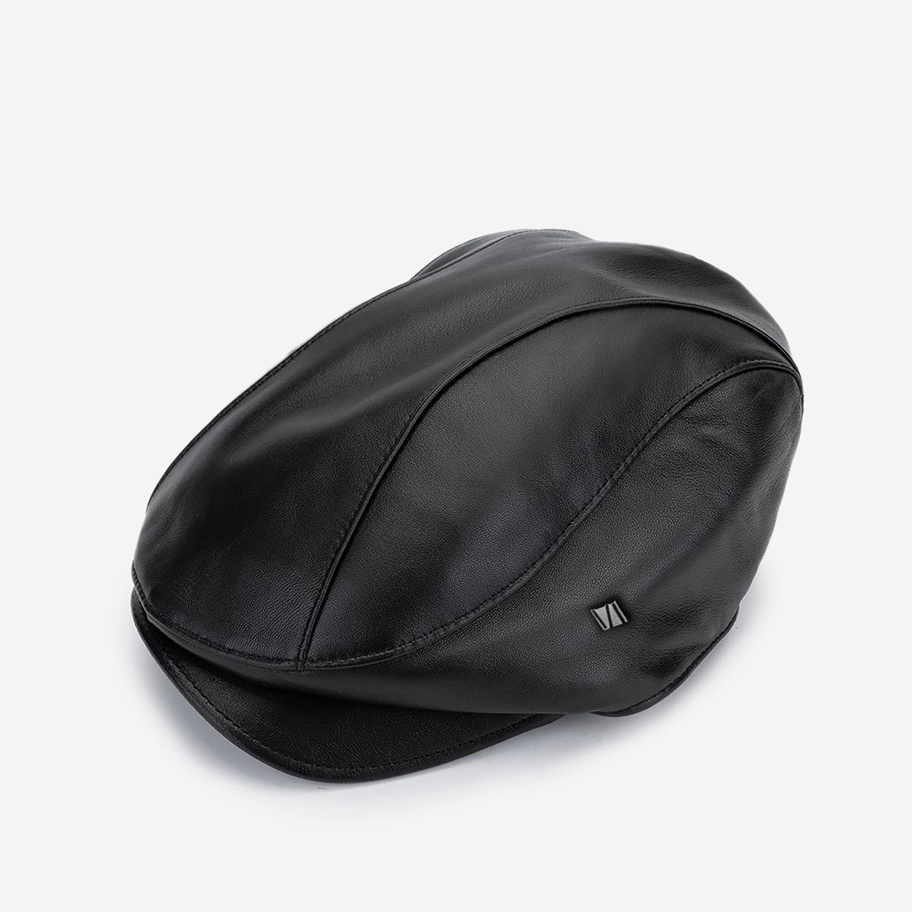 Valmenti Erkek Hakiki Deri Siyah London Şapka