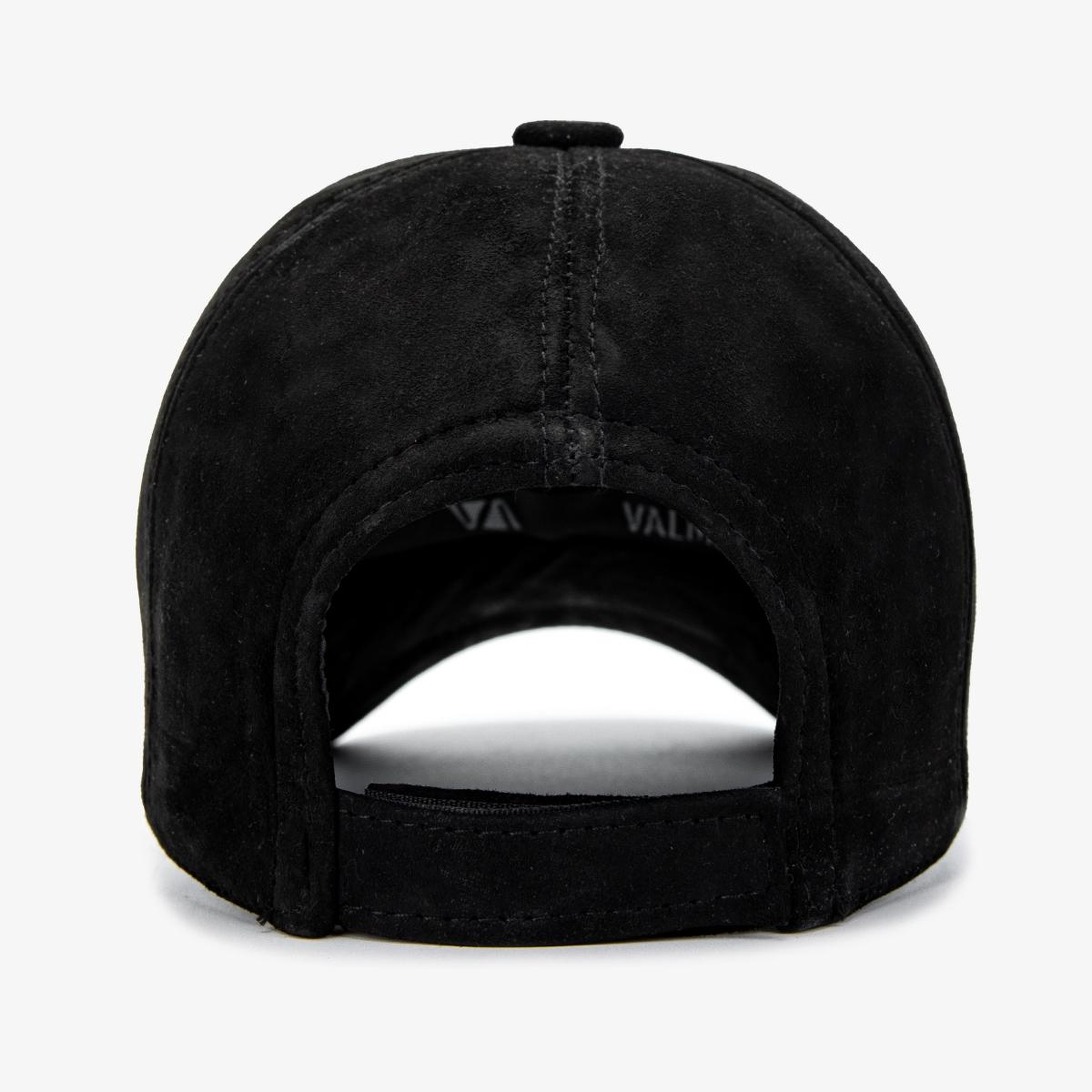 Valmenti Erkek Hakiki Deri Siyah Süet Beyzbol Şapka