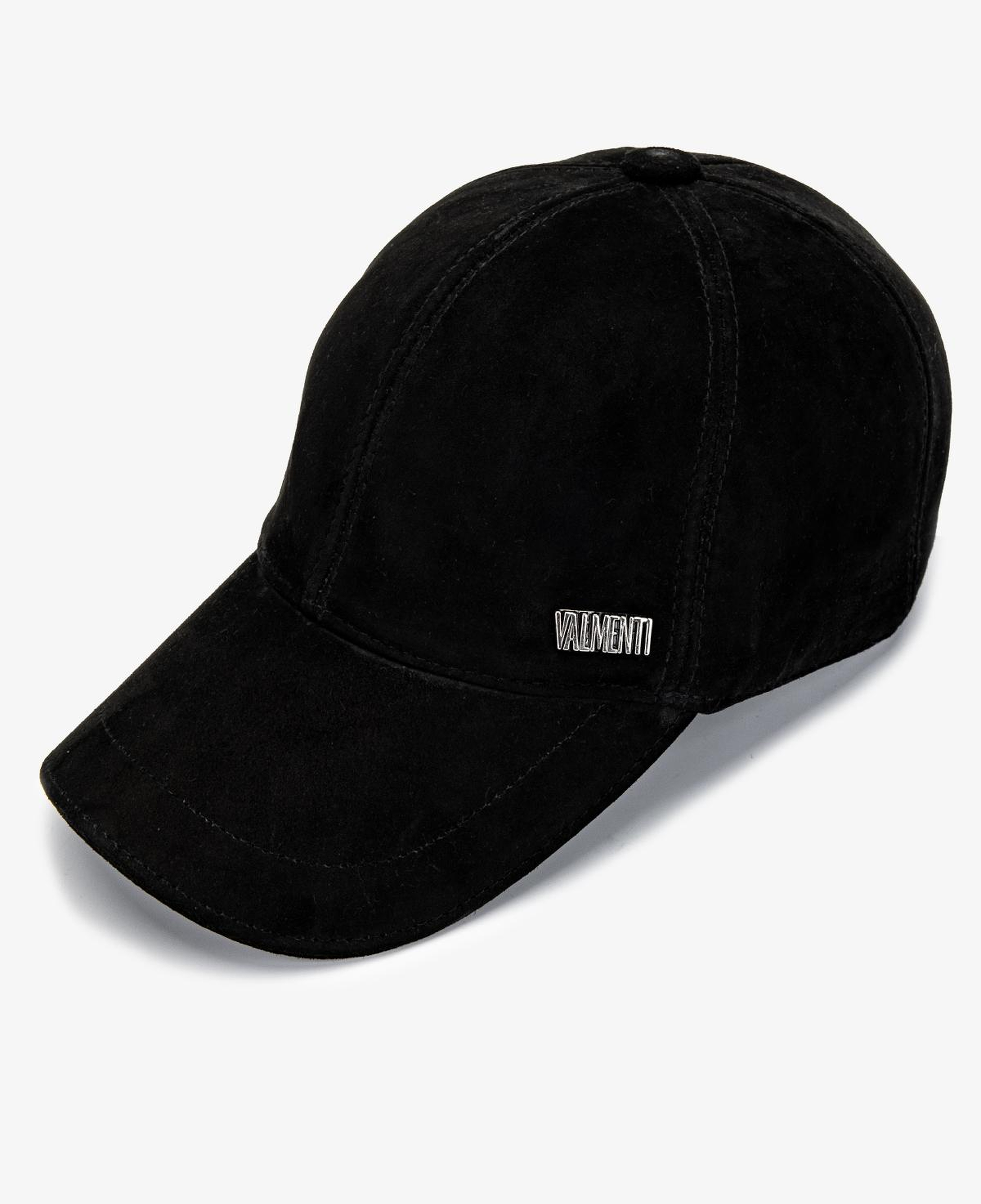 Valmenti Erkek Hakiki Deri Siyah Süet Beyzbol Şapka