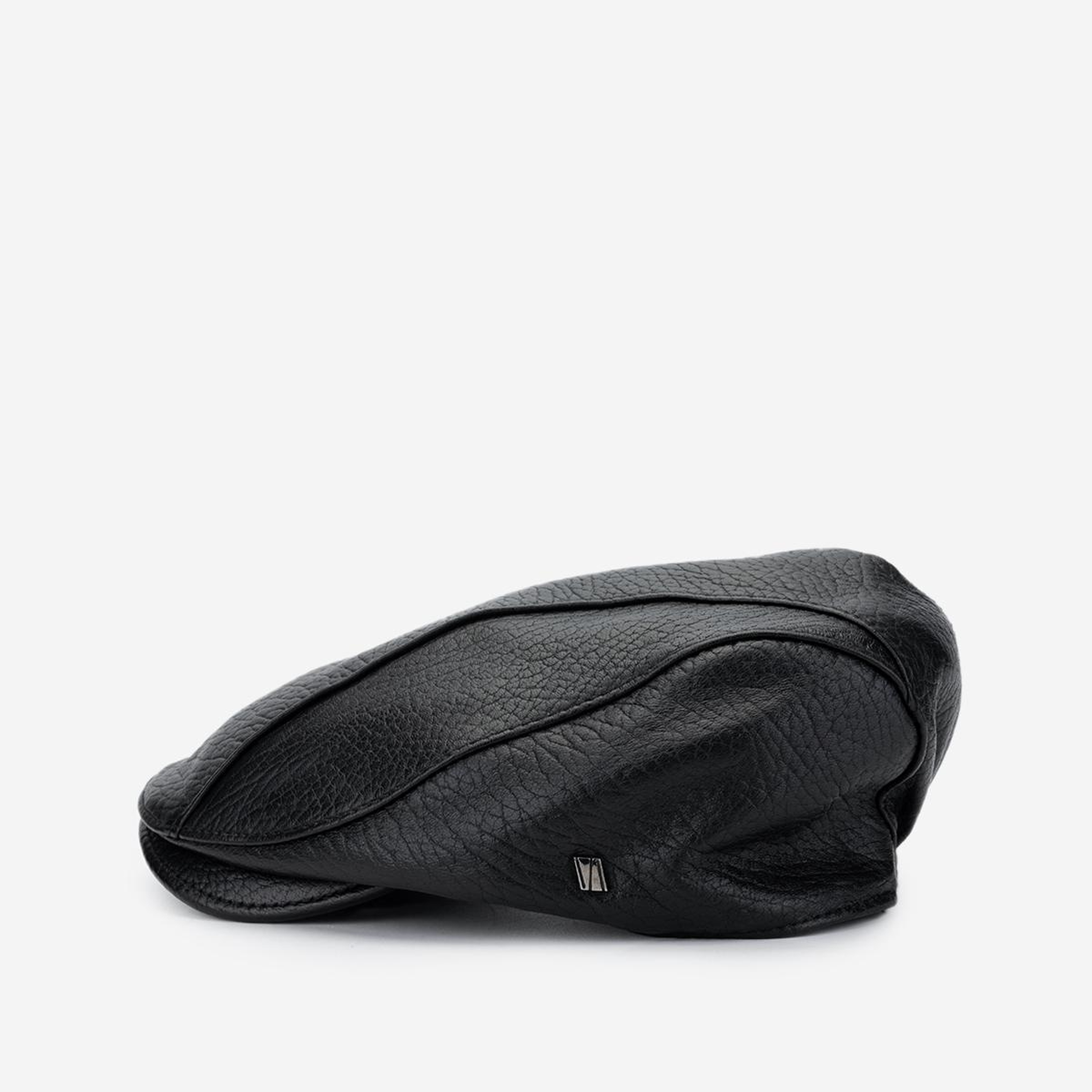 Valmenti Erkek Hakiki Deri Siyah Jumbo London Şapka