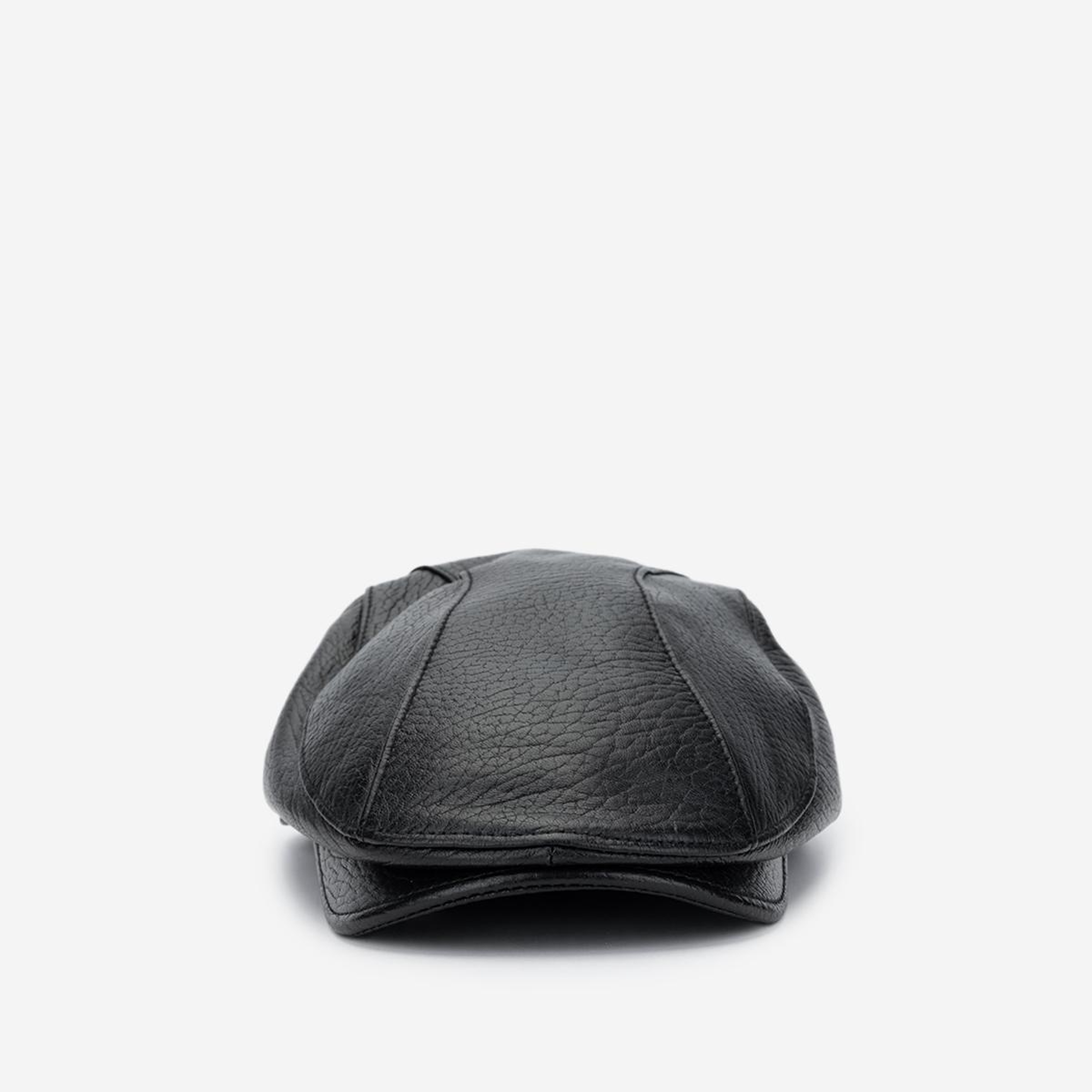 Valmenti Erkek Hakiki Deri Siyah Jumbo London Şapka