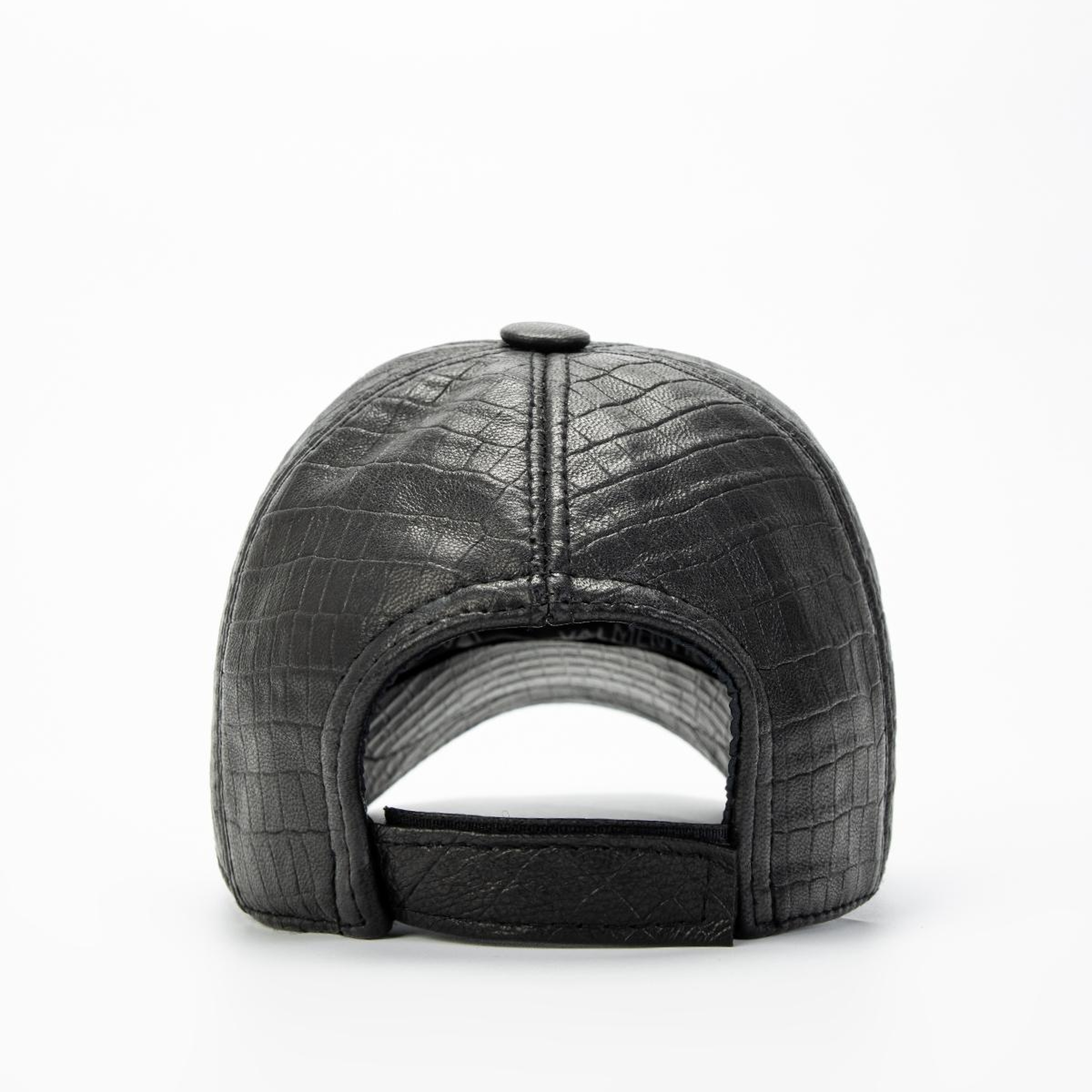 Valmenti Unisex Suni Deri Siyah Kroko Şapka