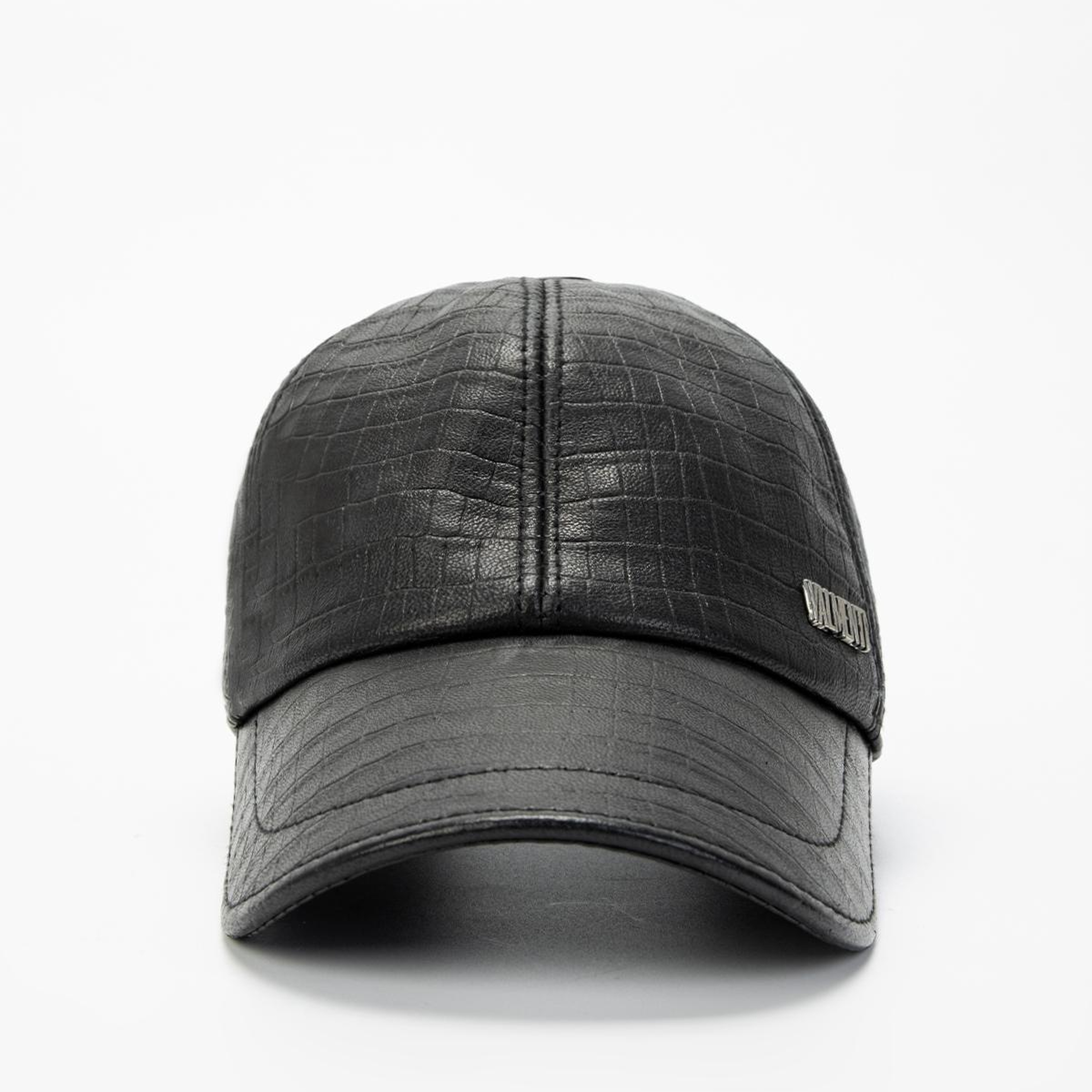 Valmenti Unisex Suni Deri Siyah Kroko Şapka