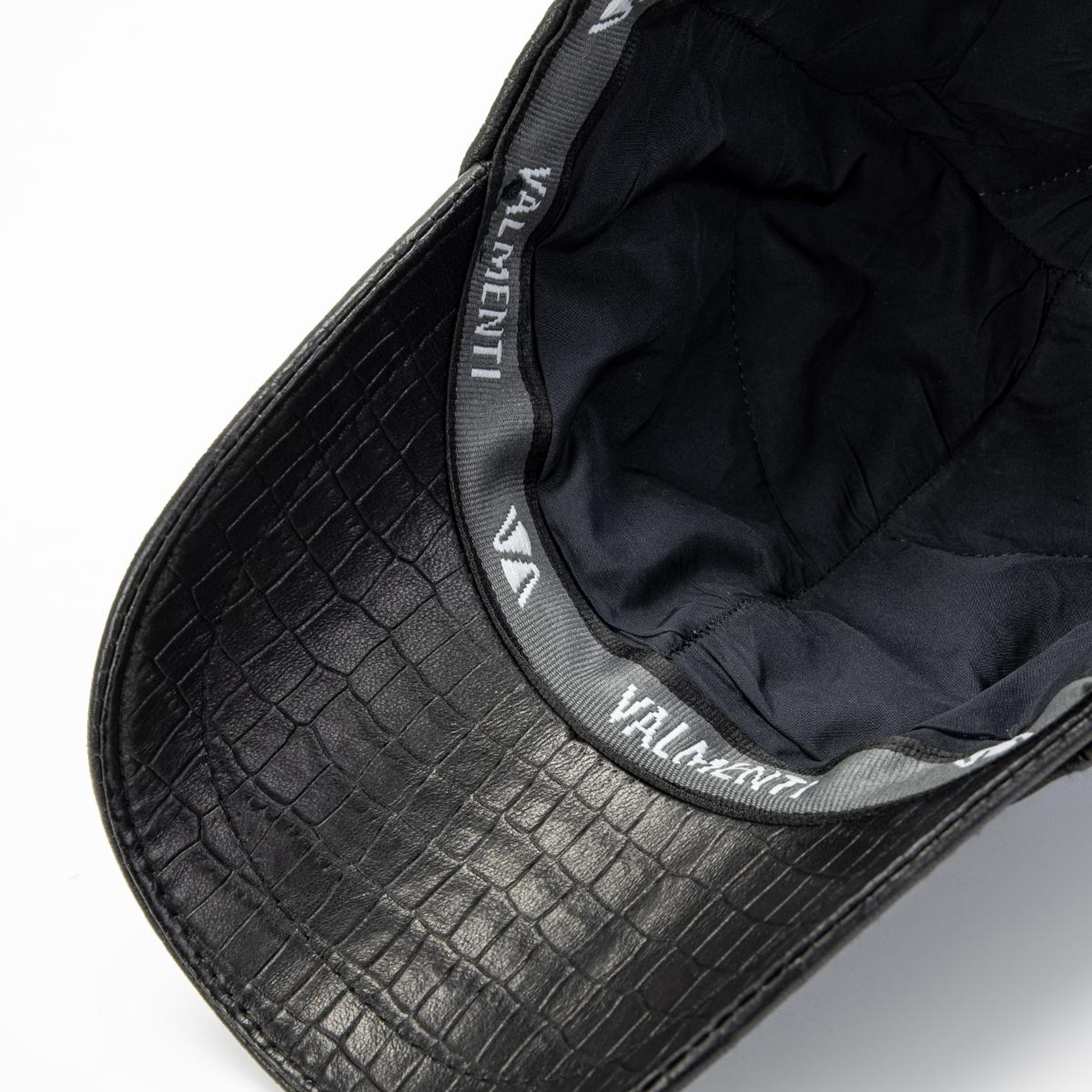 Valmenti Unisex Suni Deri Siyah Kroko Şapka