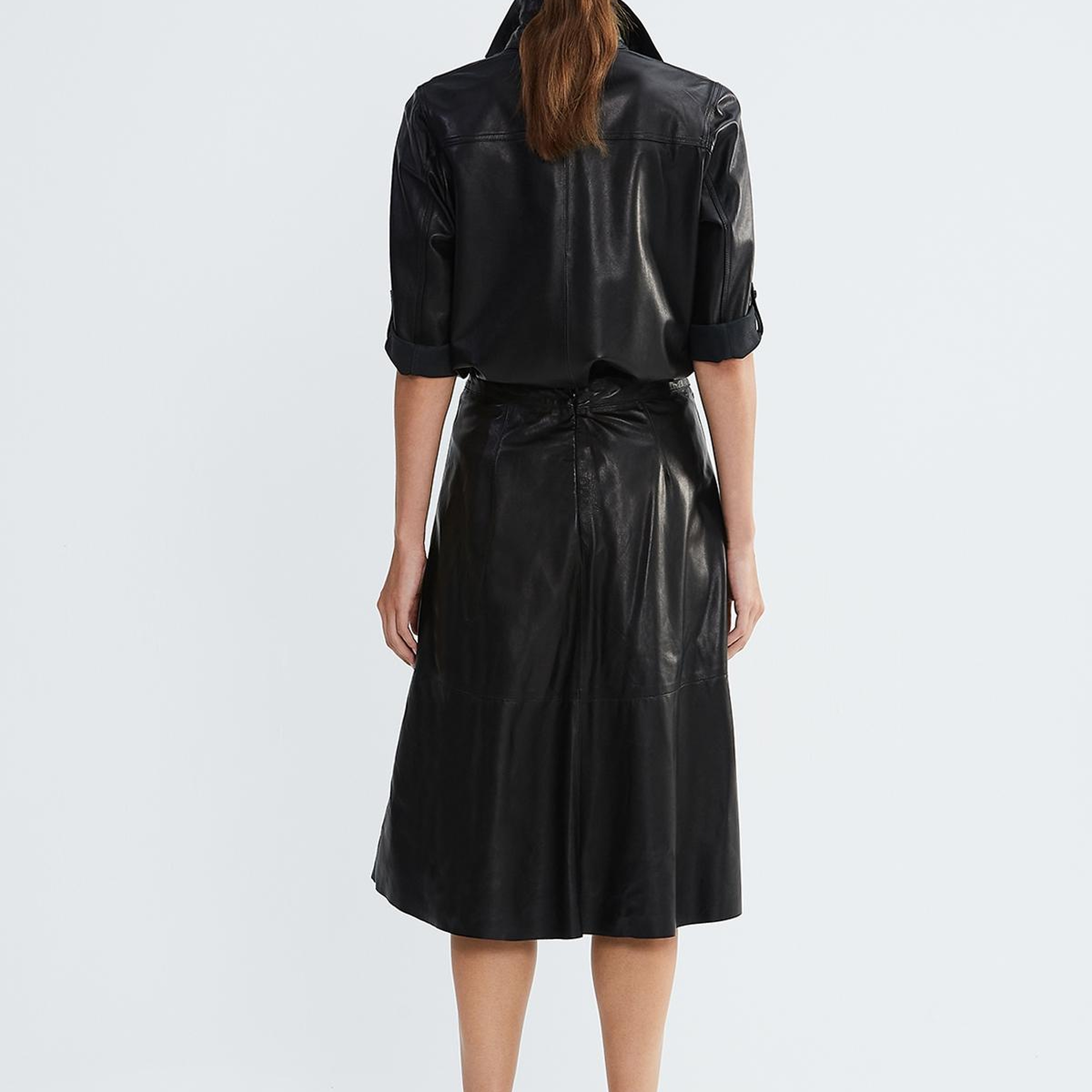 Valmenti Kadın Hakiki Deri Siyah Gömlek