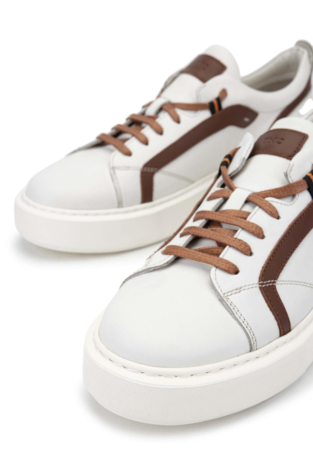 Tamer Tanca Erkek Hakiki Deri Bej Sneakers & Spor Ayakkabı