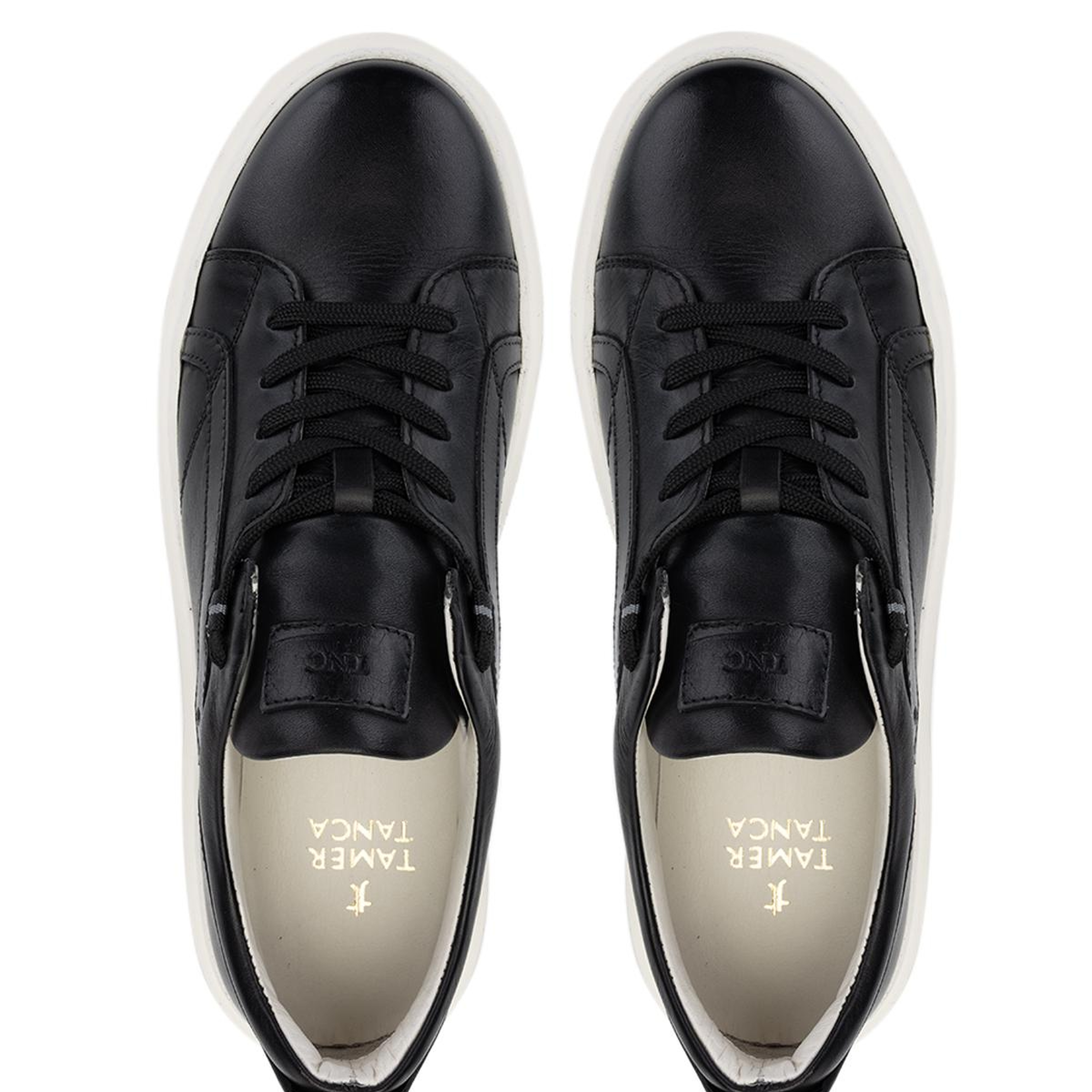 Tamer Tanca Erkek Hakiki Deri Siyah Sneakers & Spor Ayakkabı