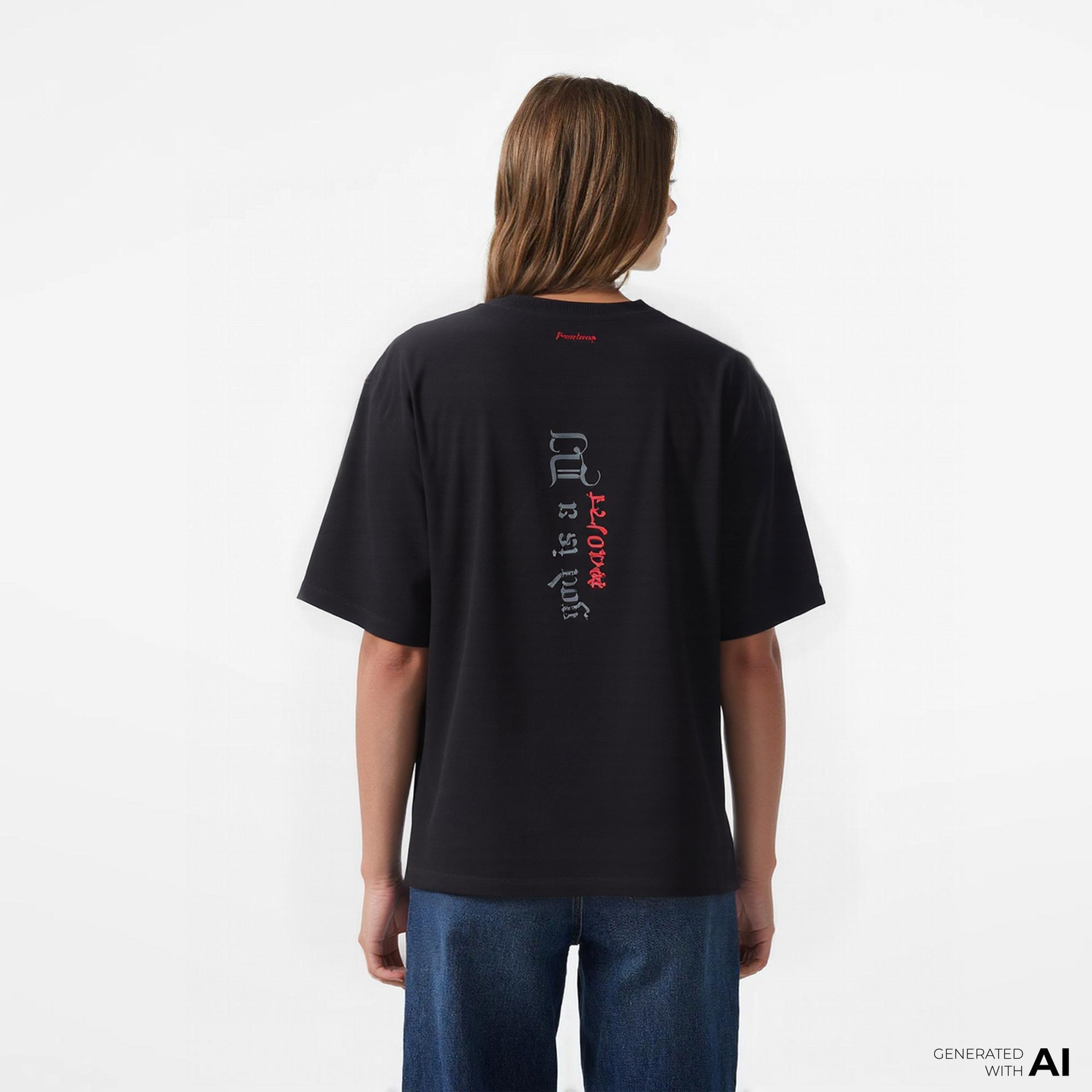 UNITED4 x Monkey Project Dj Unisex Siyah T-Shirt