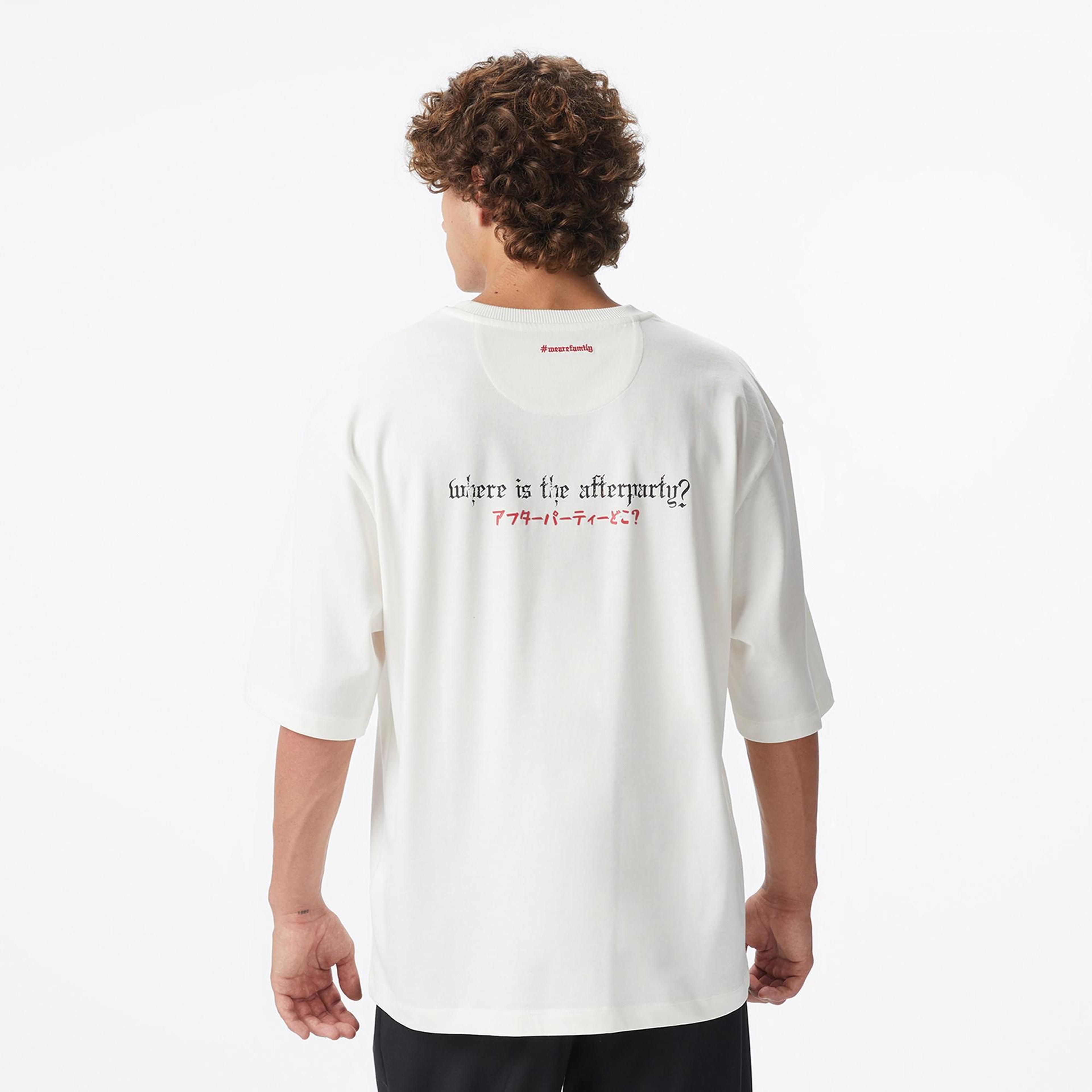 UNITED4 x Monkey Project Where Is The After Party Unisex Beyaz T-Shirt
