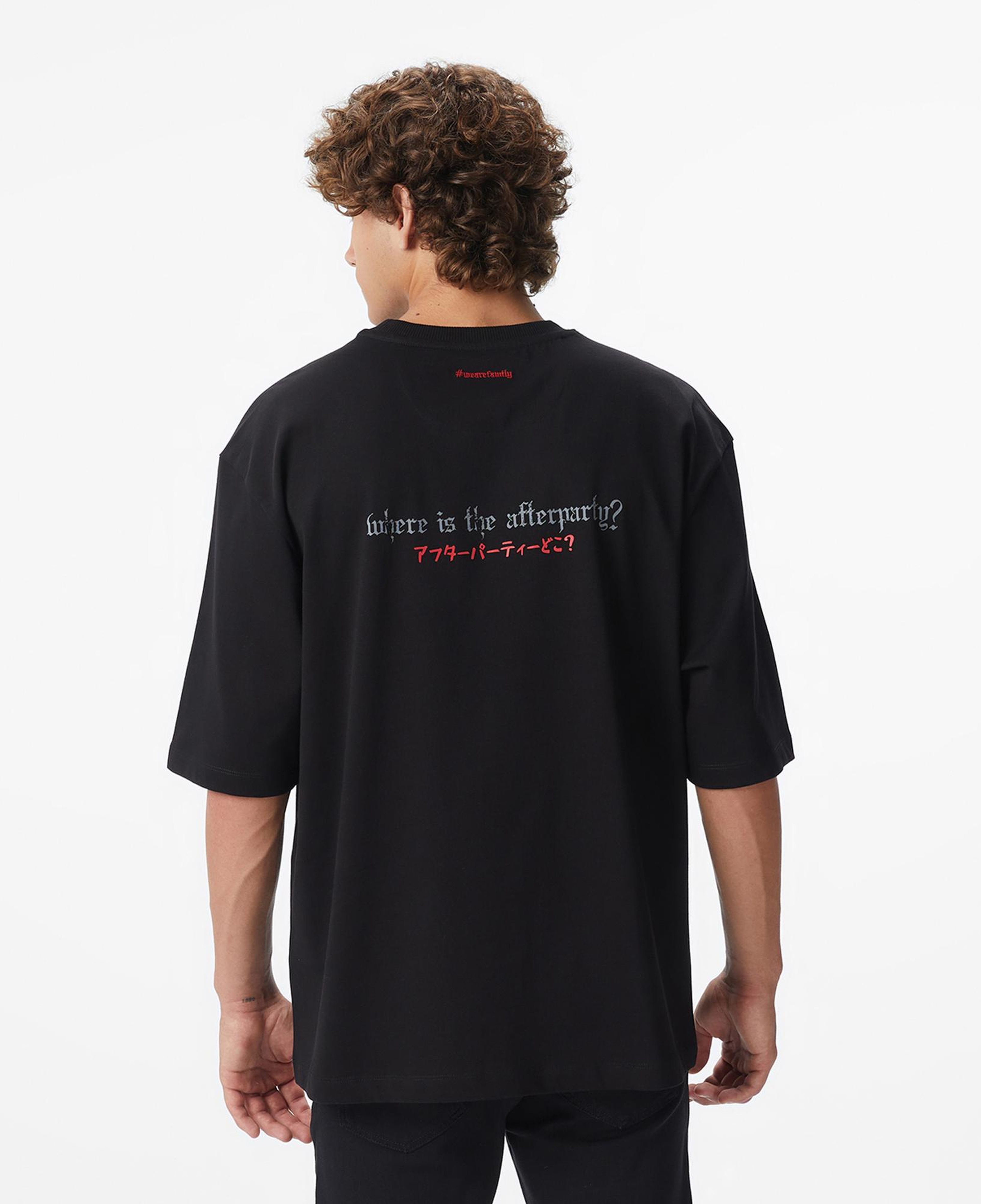 UNITED4 x Monkey Project Where Is The After Party Unisex Siyah T-Shirt