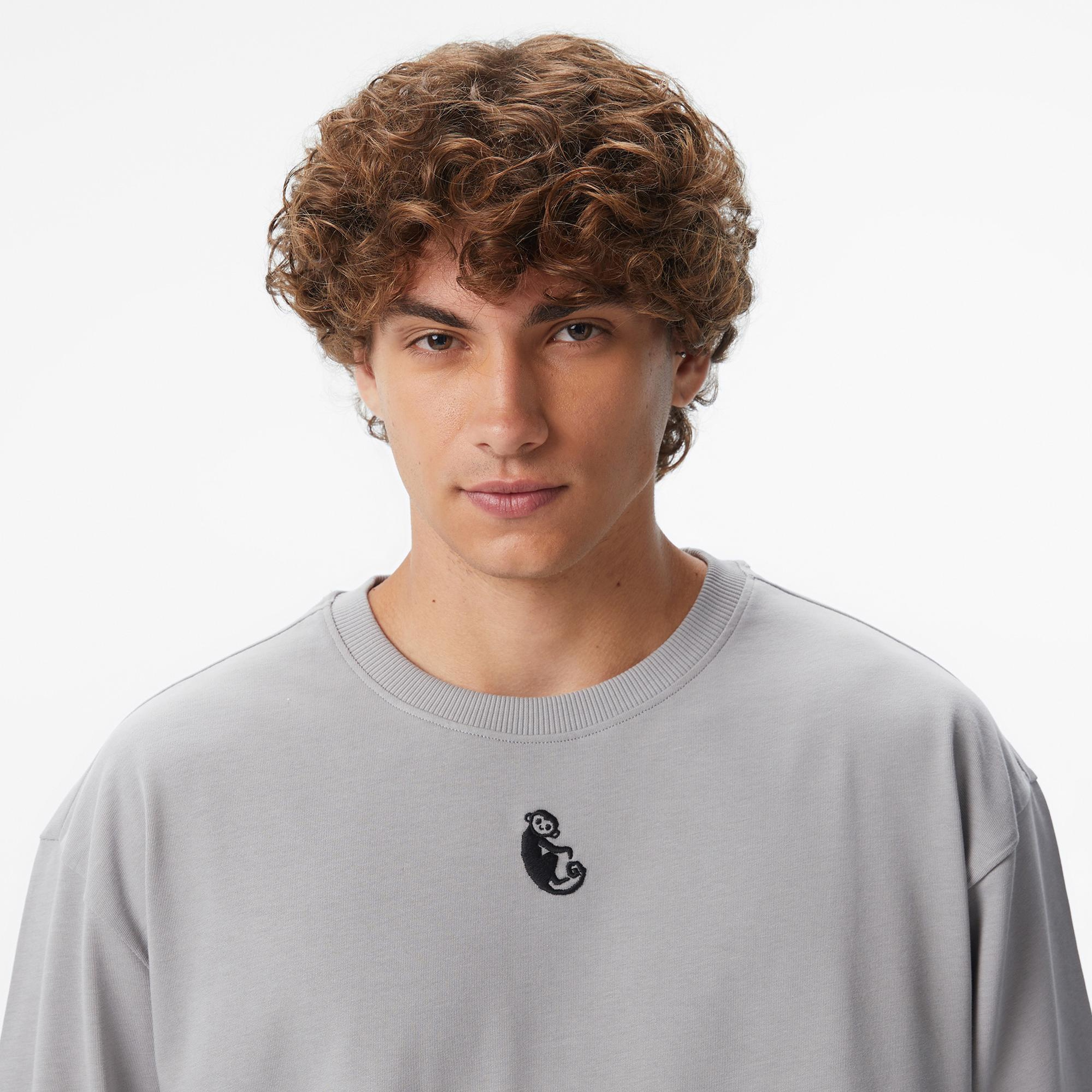 UNITED4 x Monkey Project Dj Unisex Gri T-Shirt