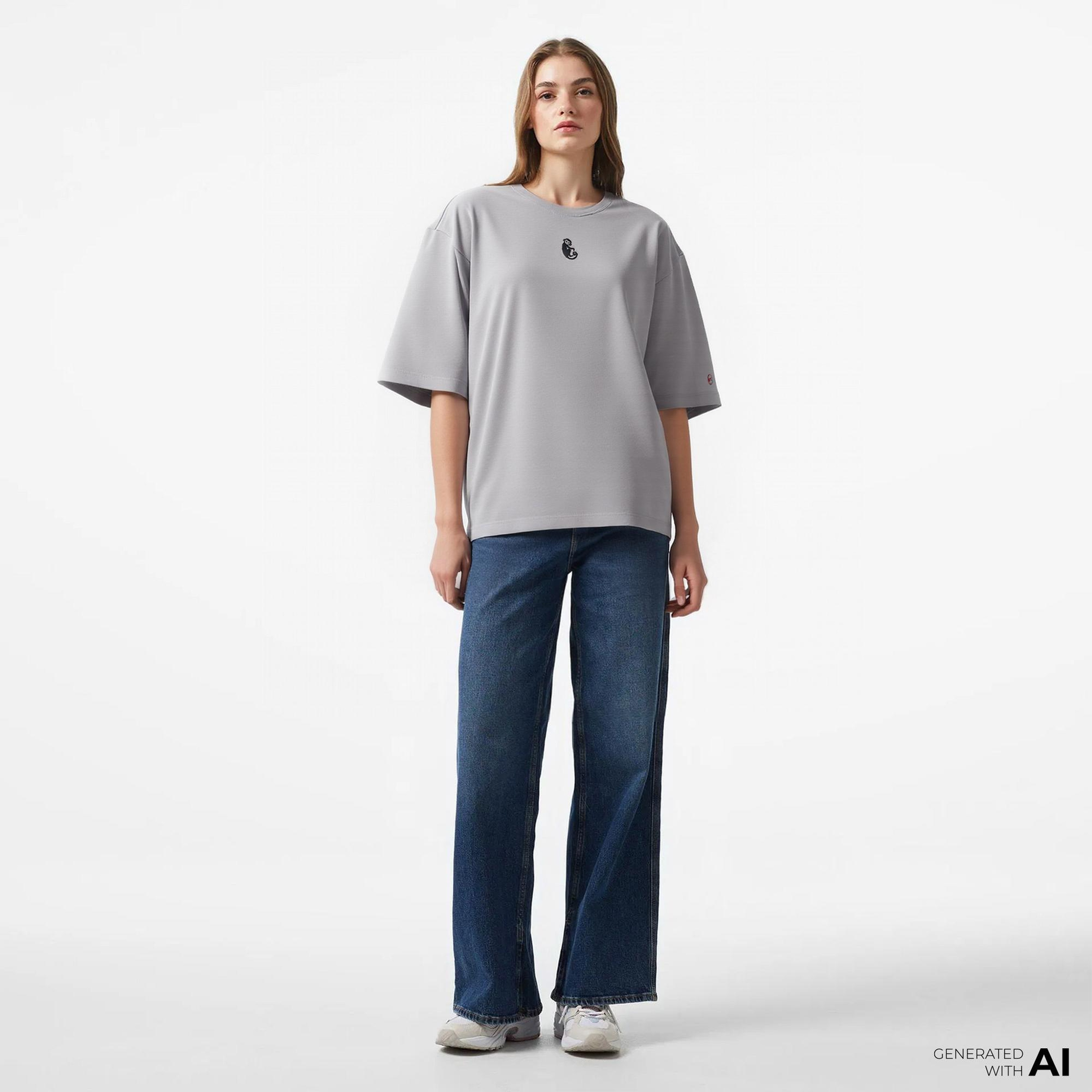 UNITED4 x Monkey Project Dj Unisex Gri T-Shirt