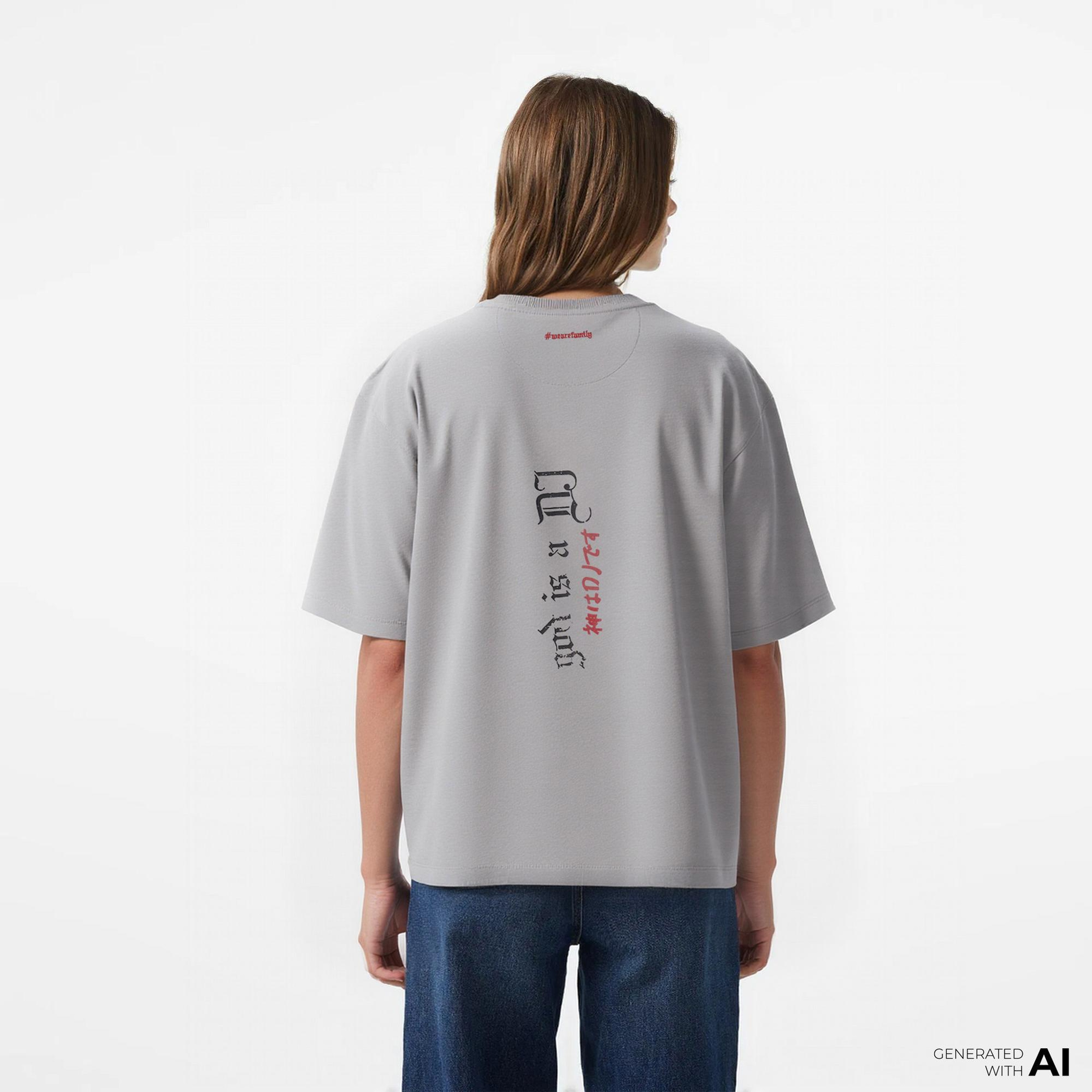 UNITED4 x Monkey Project Dj Unisex Gri T-Shirt