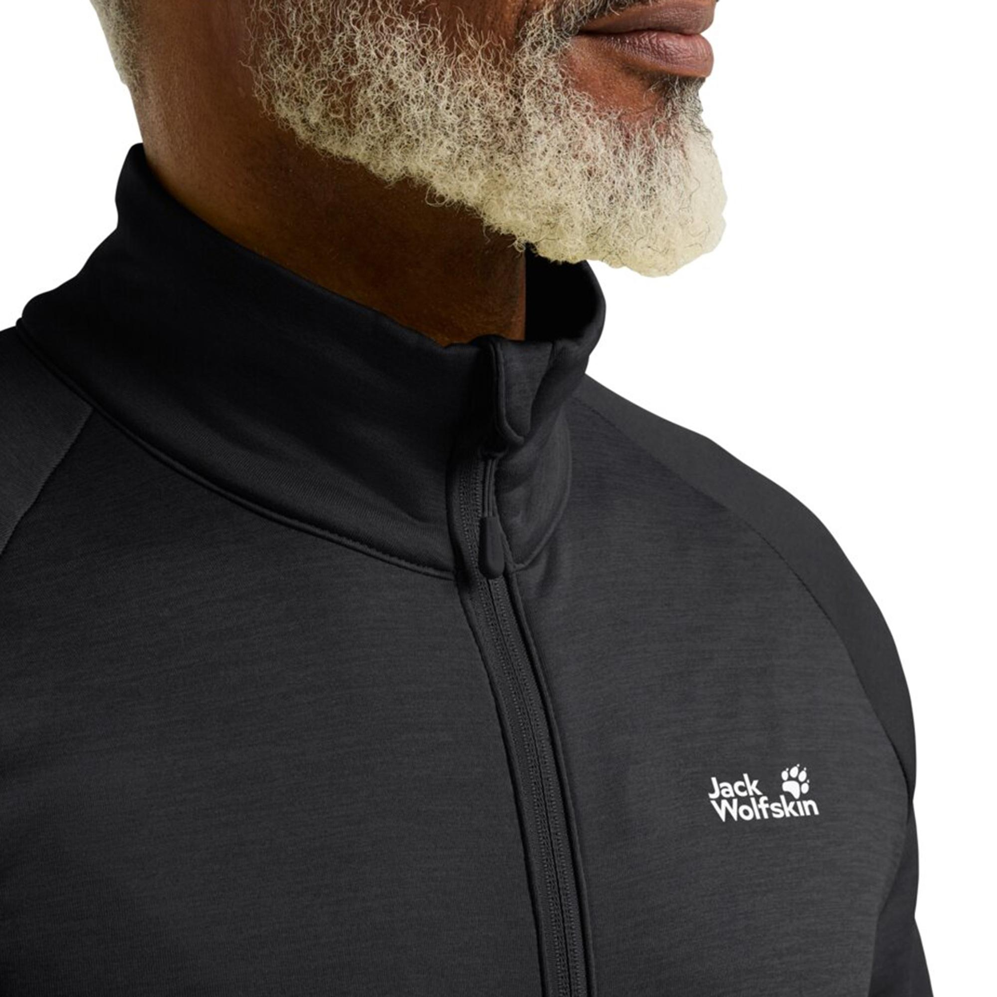 Jack Wolfskin Peak District Full Zipped Erkek Siyah Ceket