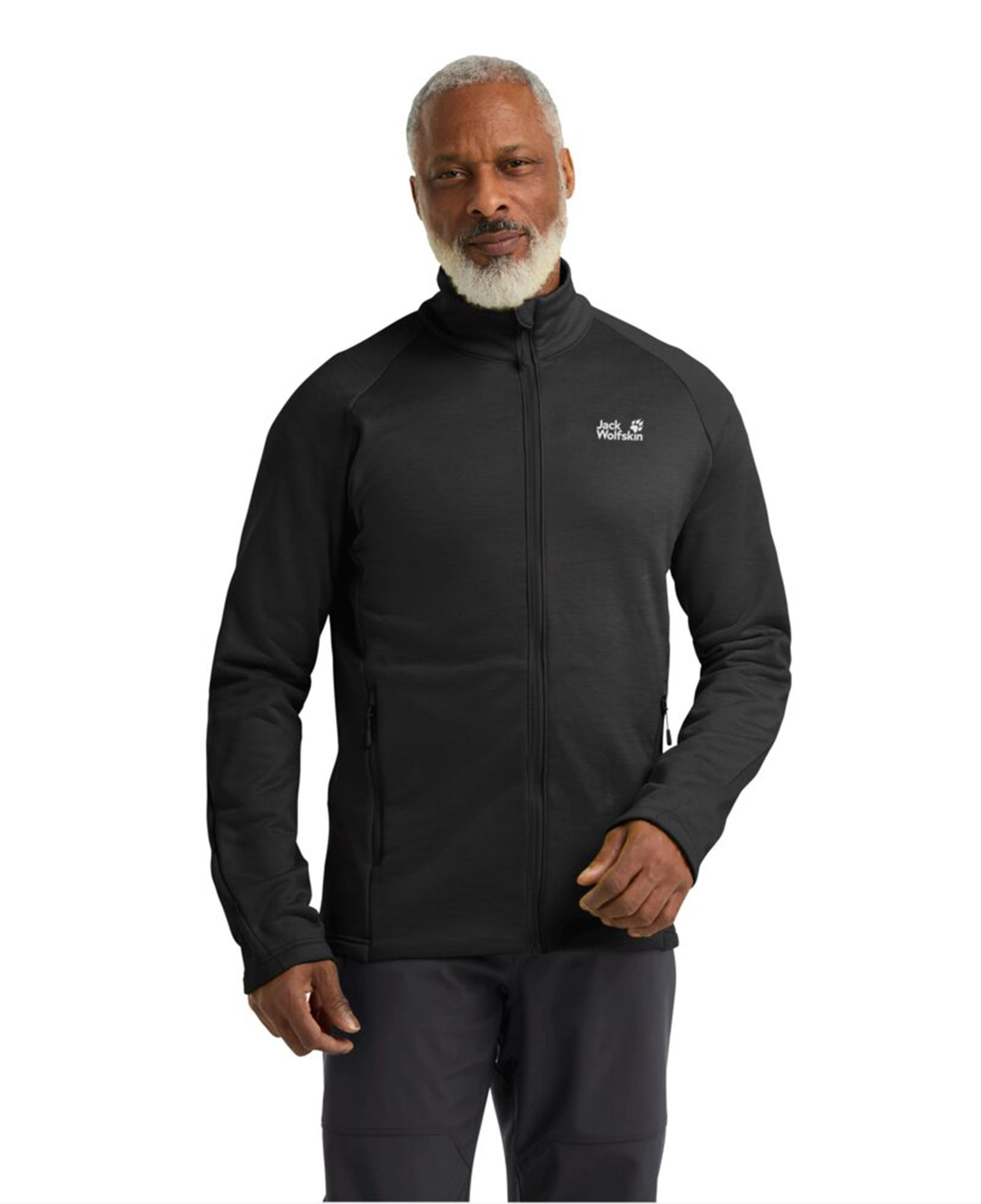 Jack Wolfskin Peak District Full Zipped Erkek Siyah Ceket