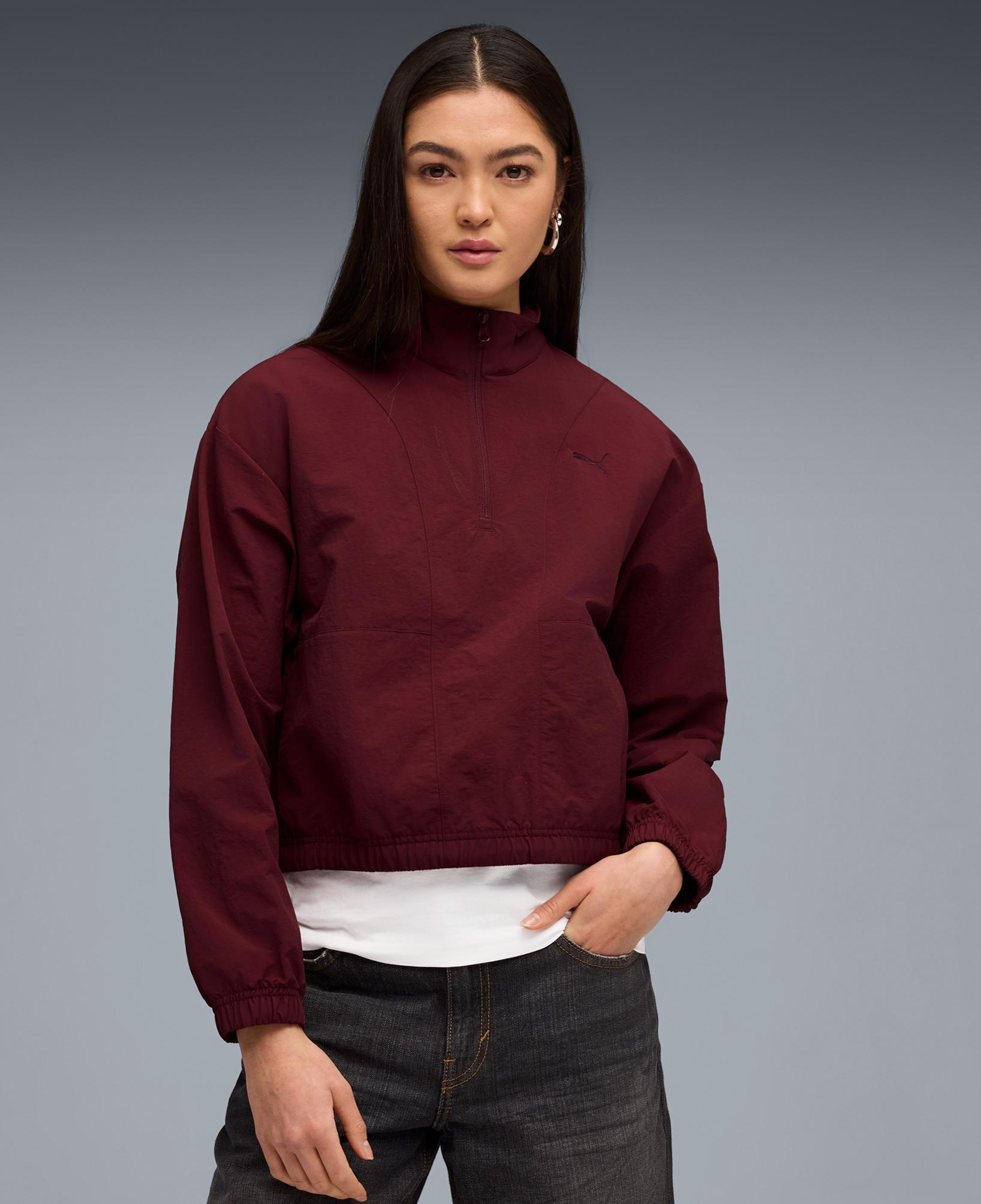 Puma HER Relaxed Kadın Bordo Sweatshirt