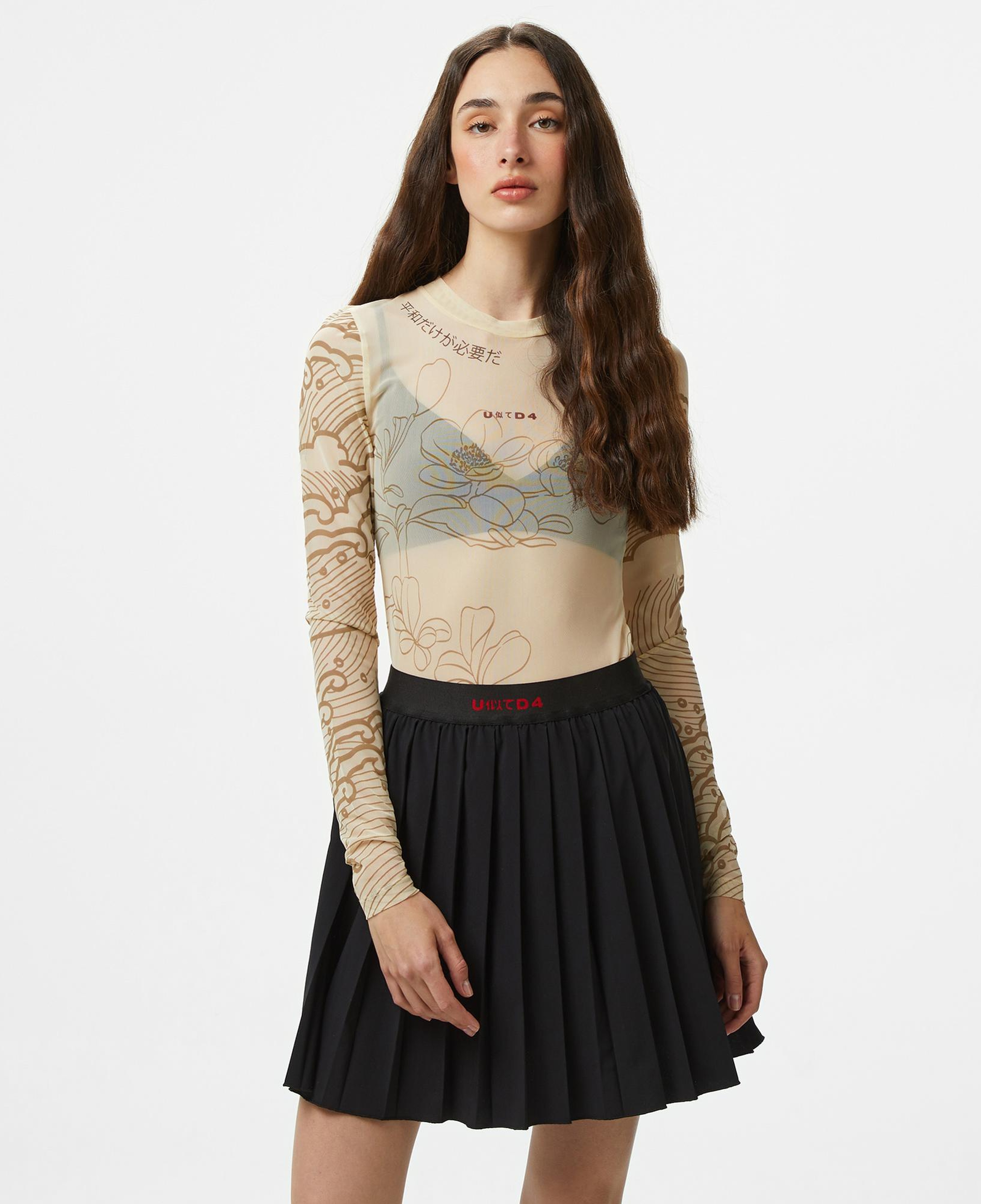 UNITED4 Tulle Dragon Kadın Krem T-Shirt