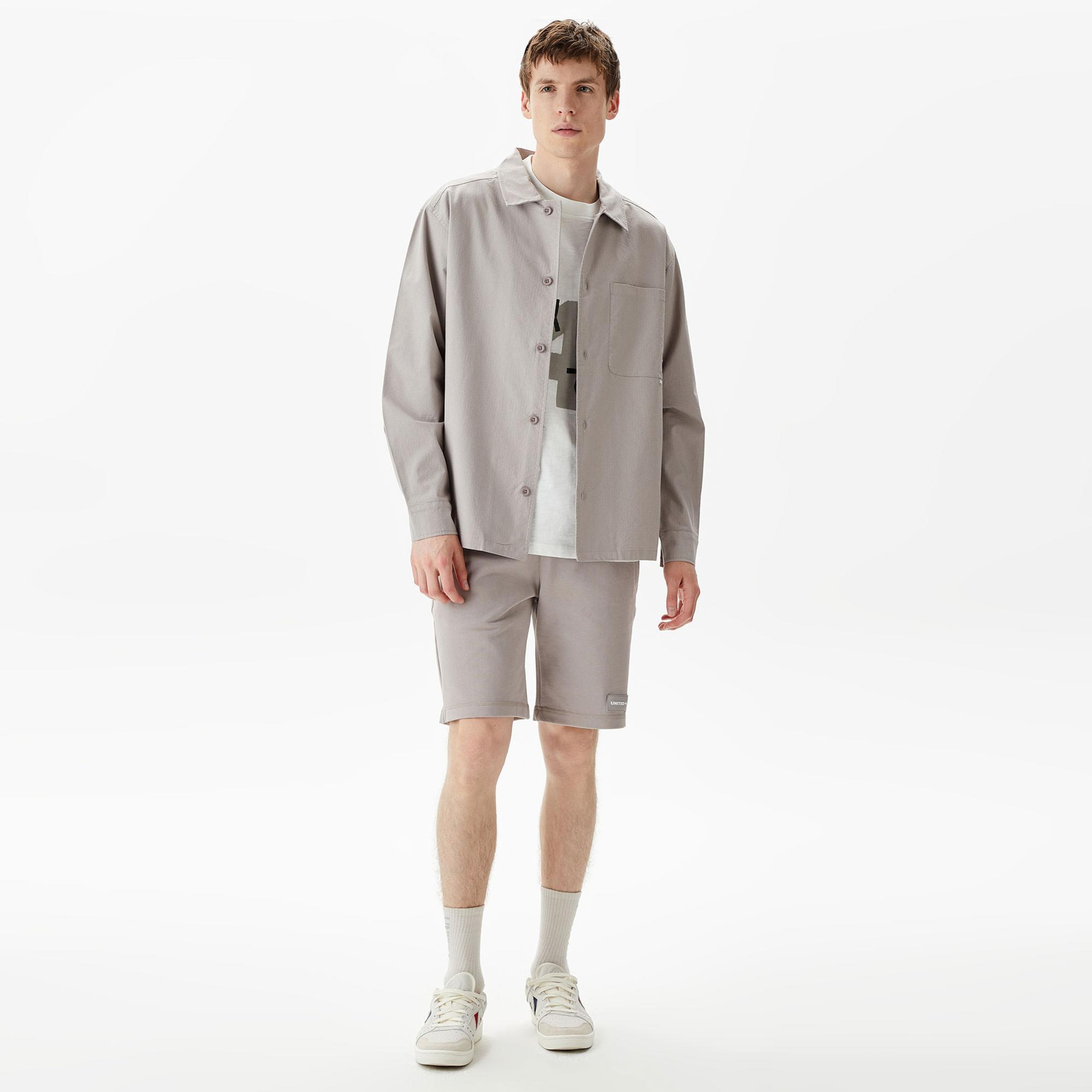 UNITED4 Classic Erkek Gri Gömlek
